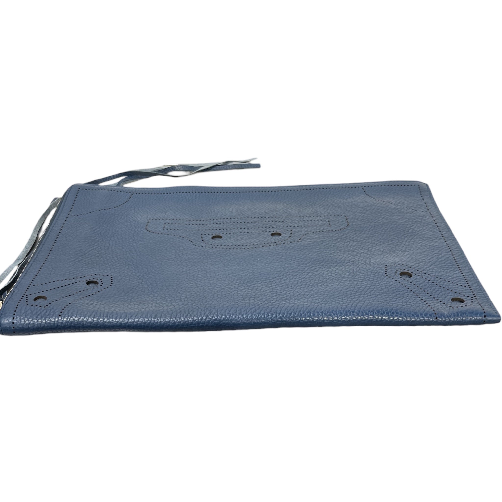 BALENCIAGA/Bag/Leather/NVY/Leather clutch bag view 3