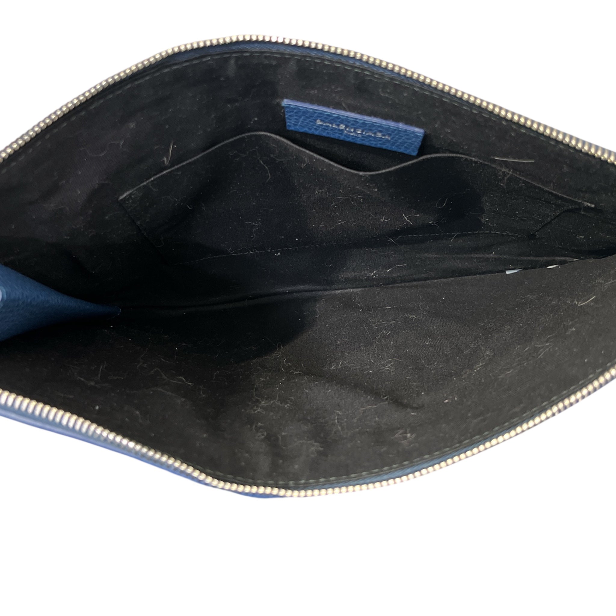 BALENCIAGA/Bag/Leather/NVY/Leather clutch bag view 4