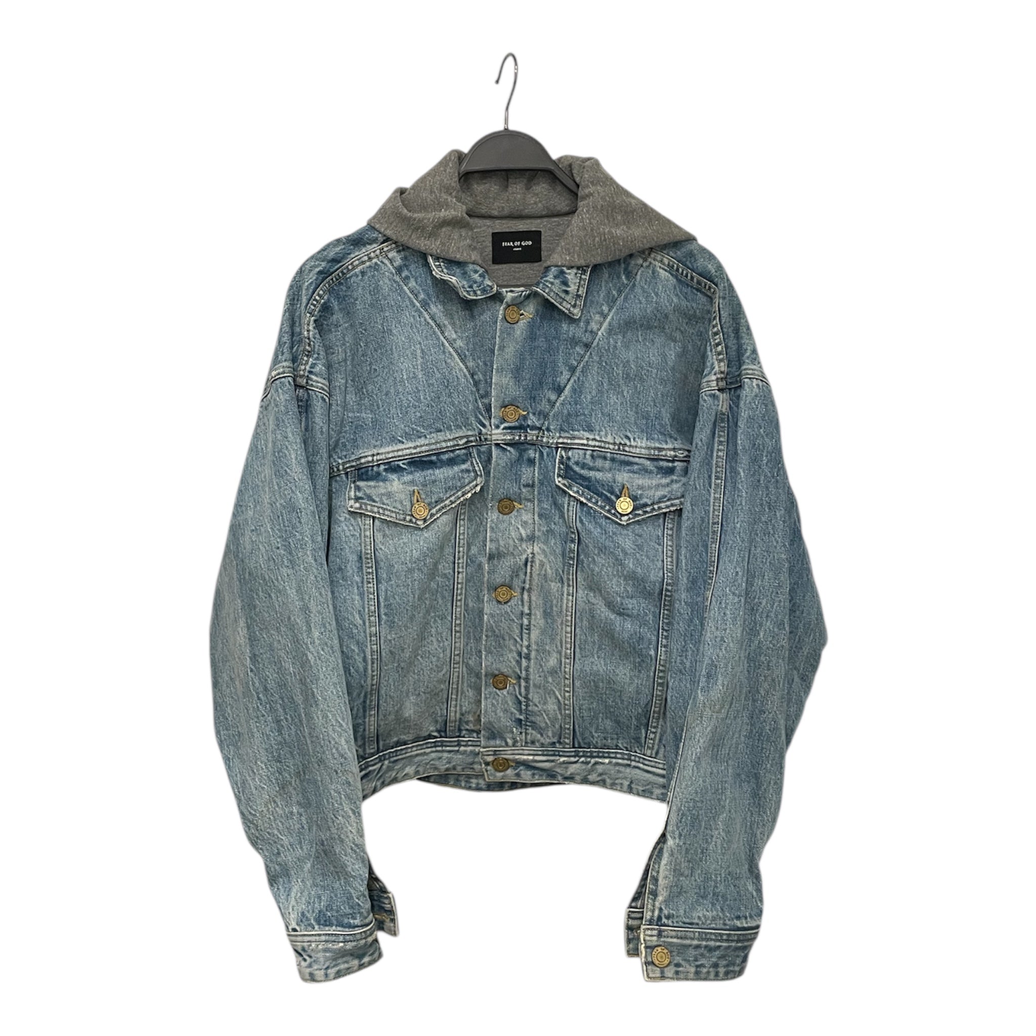 FEAR OF GOD/Denim Jkt/L/Denim/BLU/HOODIE DENIM JKT HYBRD view 1