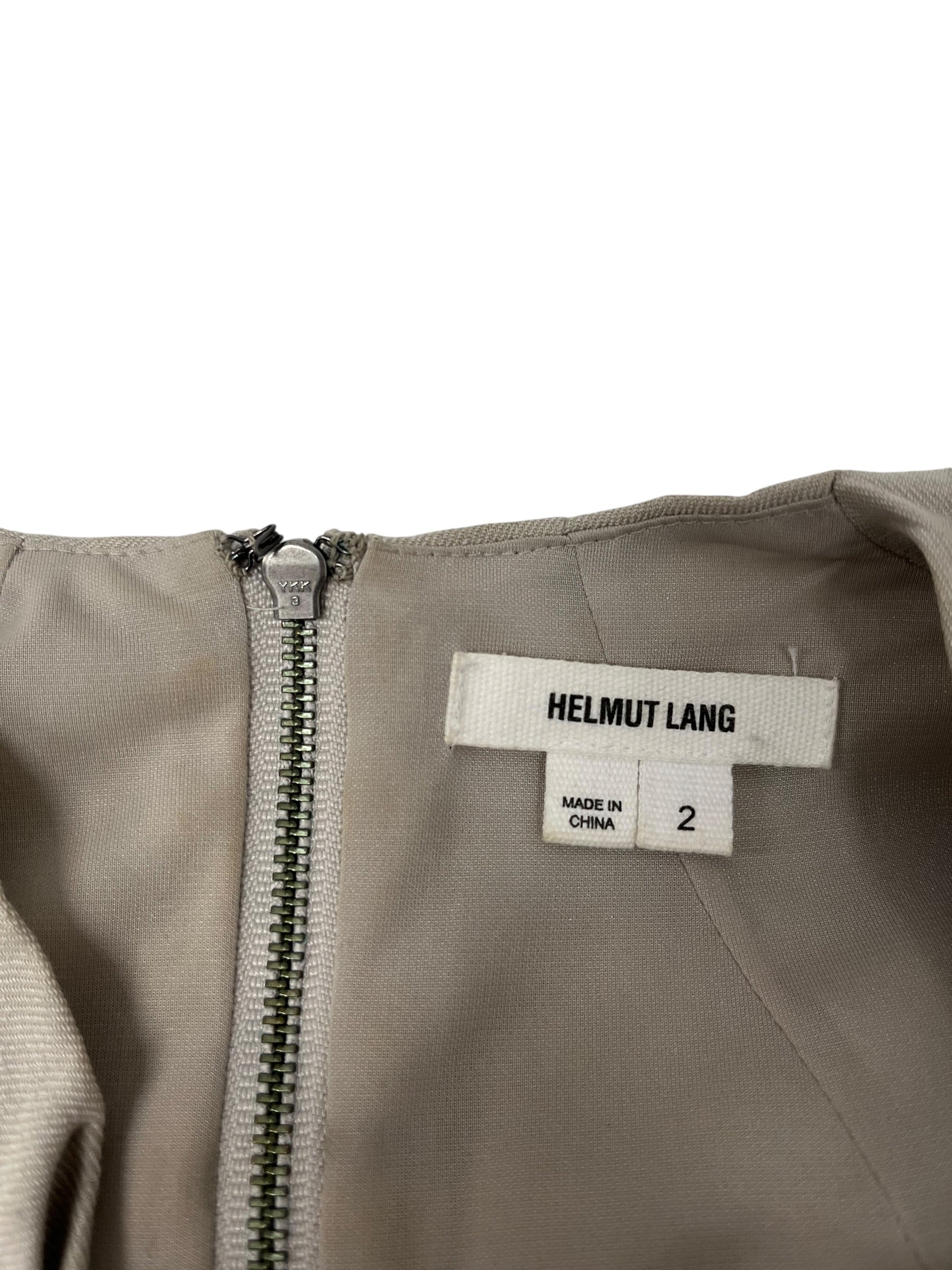 Helmut Lang/Dress/2/Cotton/CRM/SLEEVELESS/LTHR ARM DETAILS view 3