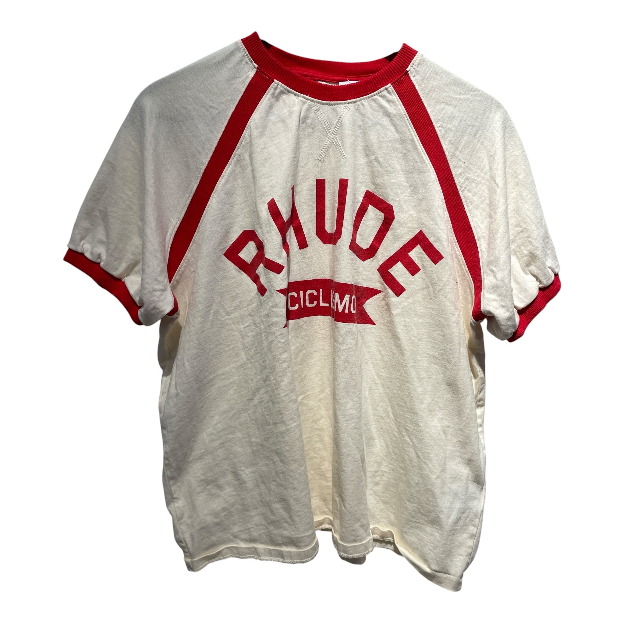 RHUDE/T-Shirt/M/Cotton/WHT/CICLISMO RAGLAN T view 1