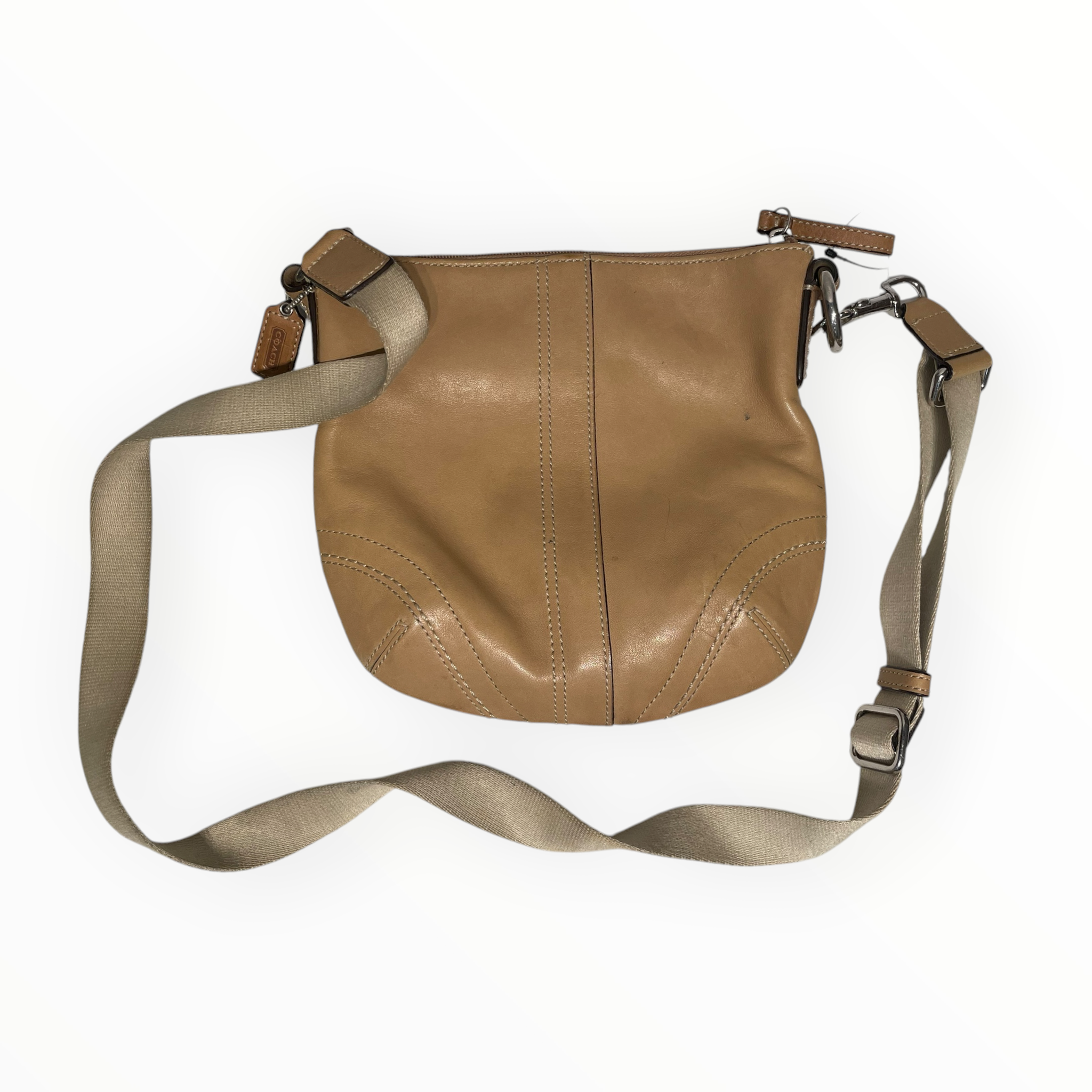 COACH/Cross Body Bag/Leather/BEG/vintage satchel bag w/ buckle view 2