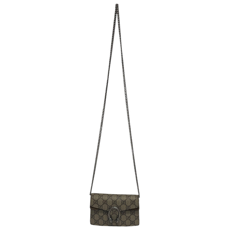 GUCCI/Clutch Bag/Monogram/Leather/KHK/Dionysus Taupe Small GG