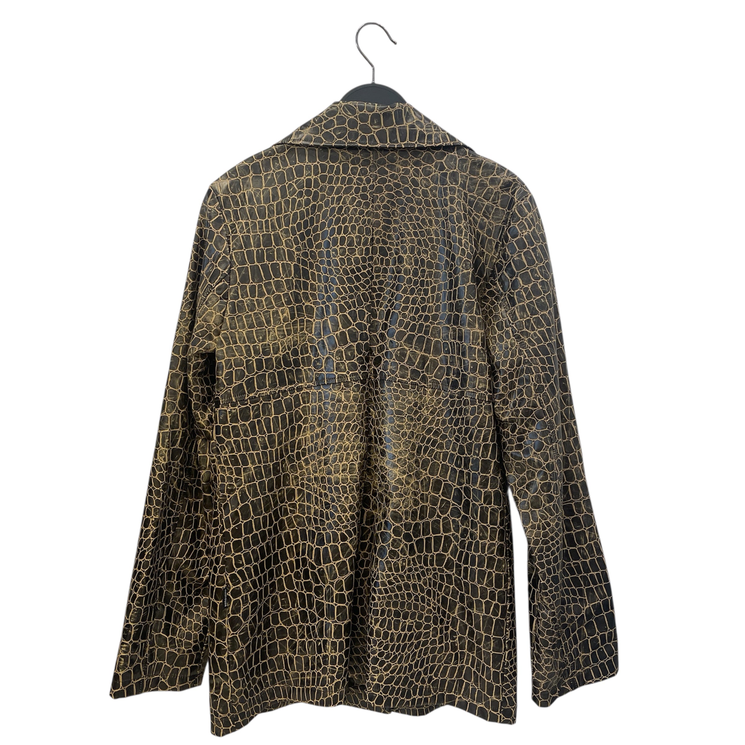 dollhouse/Leather Jkt/M/Animal Pattern/Leather/BRW/Cracked Alligator Print view 2