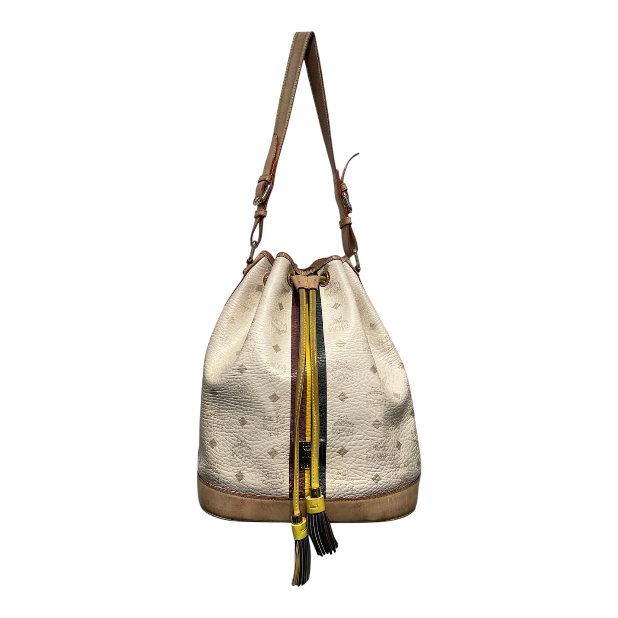 MCM/Pouch/Monogram/Leather/CRM/DRAWSTRING BUCKET BAG view 1