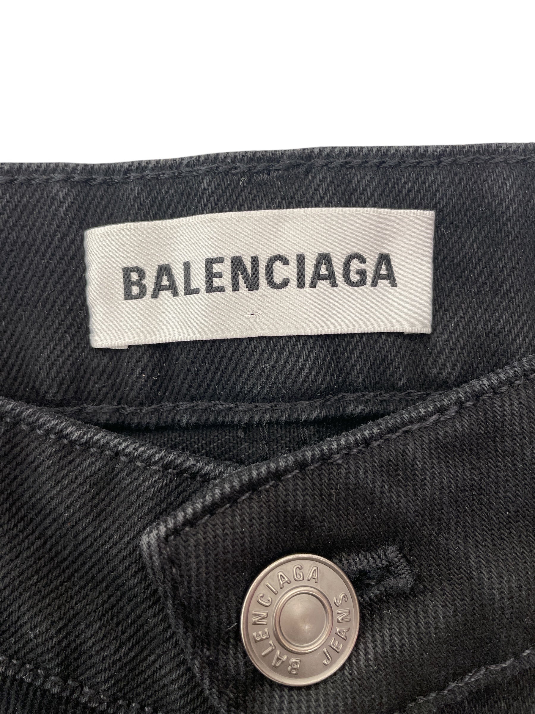 BALENCIAGA/Skirt/36/Denim/BLK/black denim skirt view 3