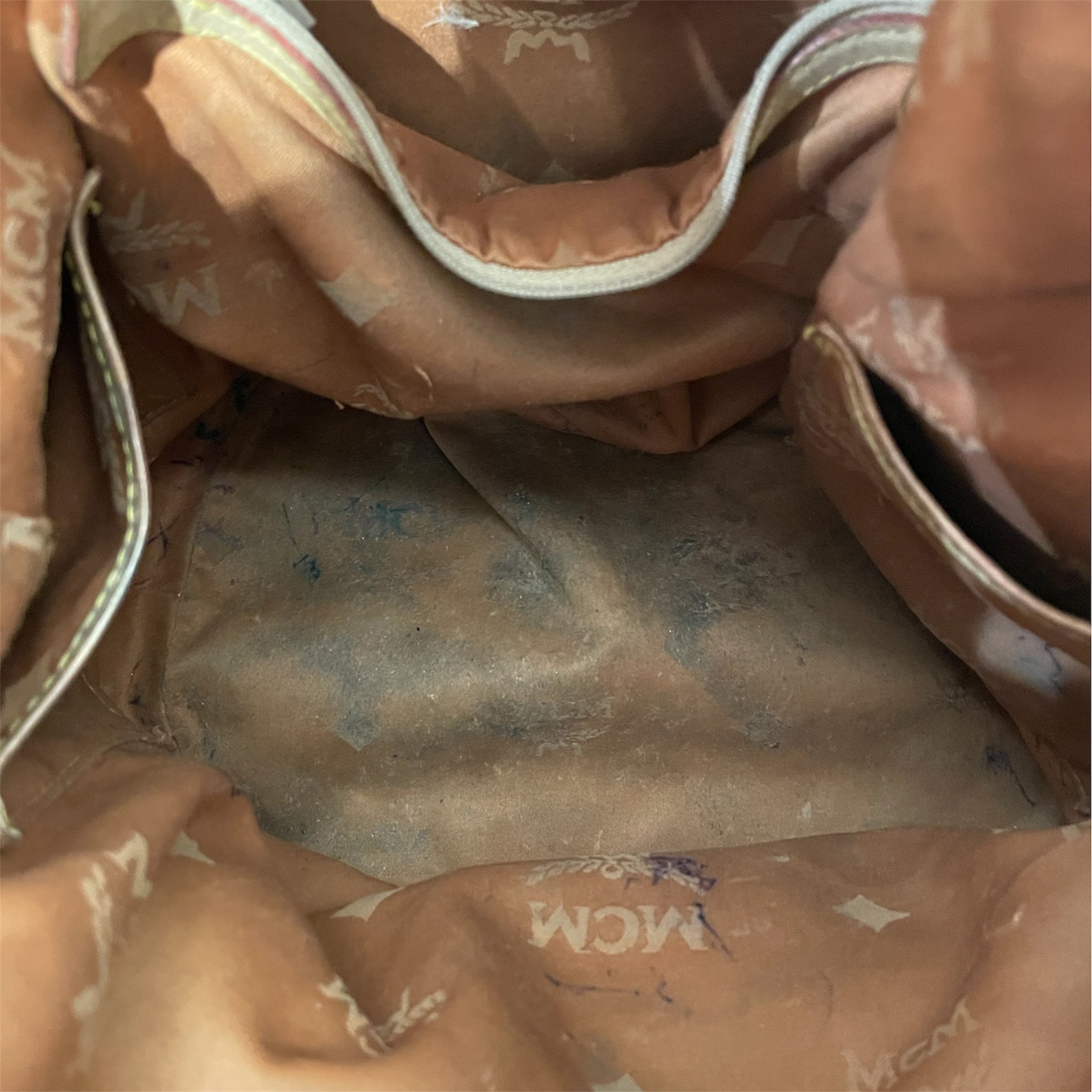 MCM/Pouch/Monogram/Leather/CRM/DRAWSTRING BUCKET BAG view 4
