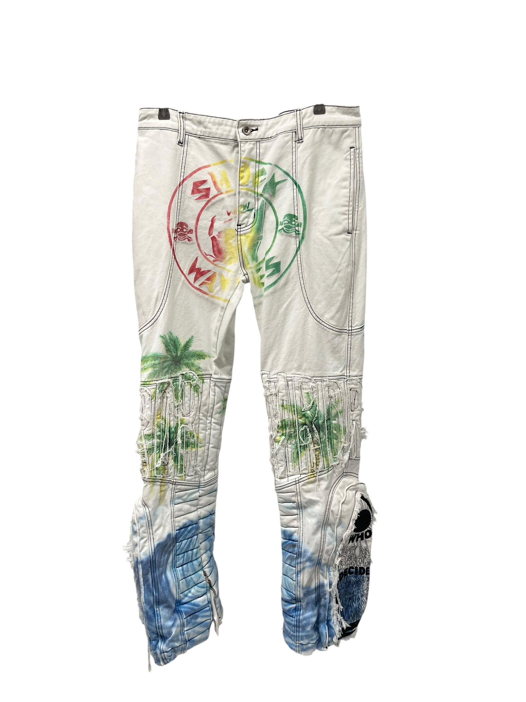WHO DECIDES WAR/Bootcut Pants/36/Cotton/WHT/Graphic/BRIDGETOWN PANTS view 1