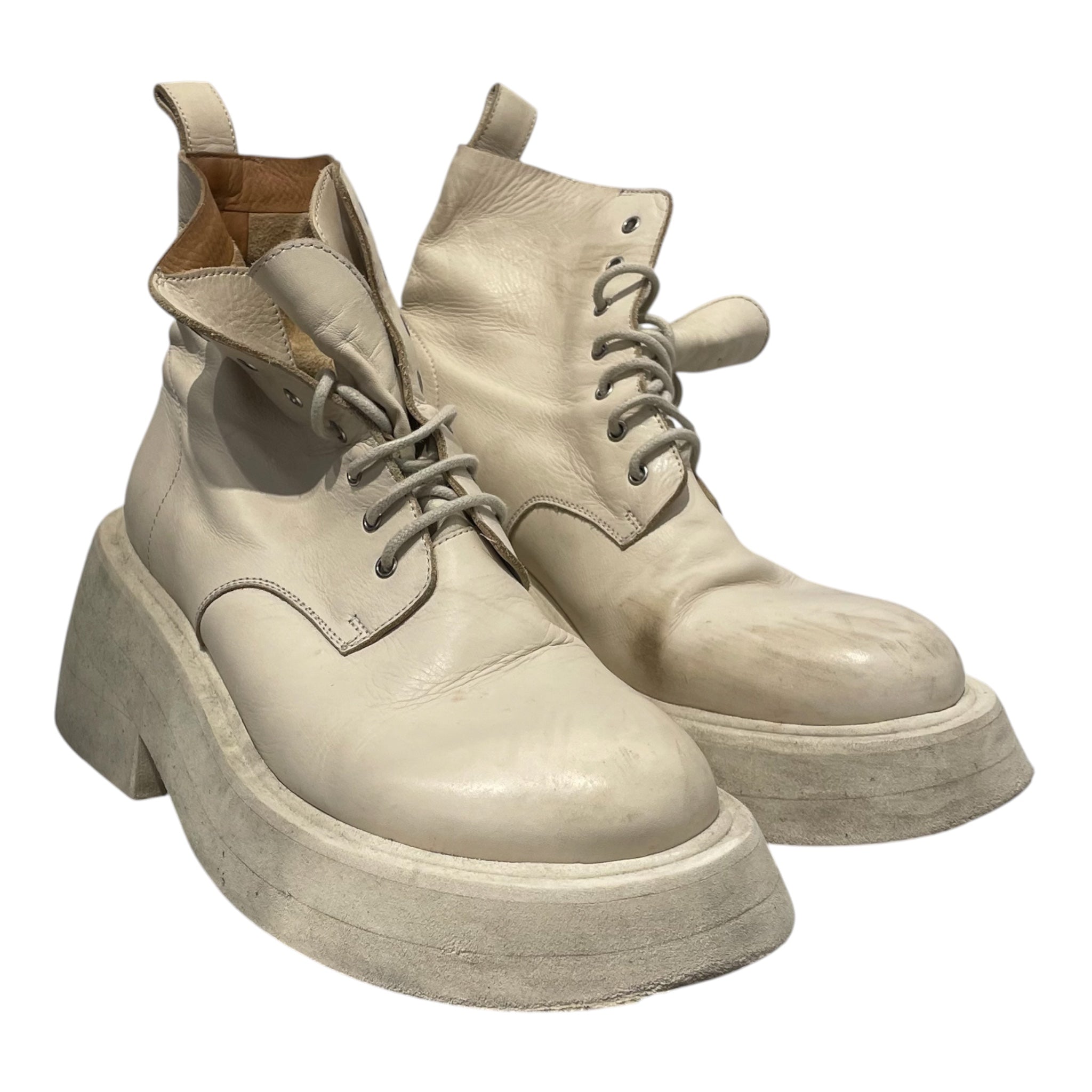 Marsell/Lace Up Boots/EU 37.5/Leather/CRM/CHUNKY SOLE view 1