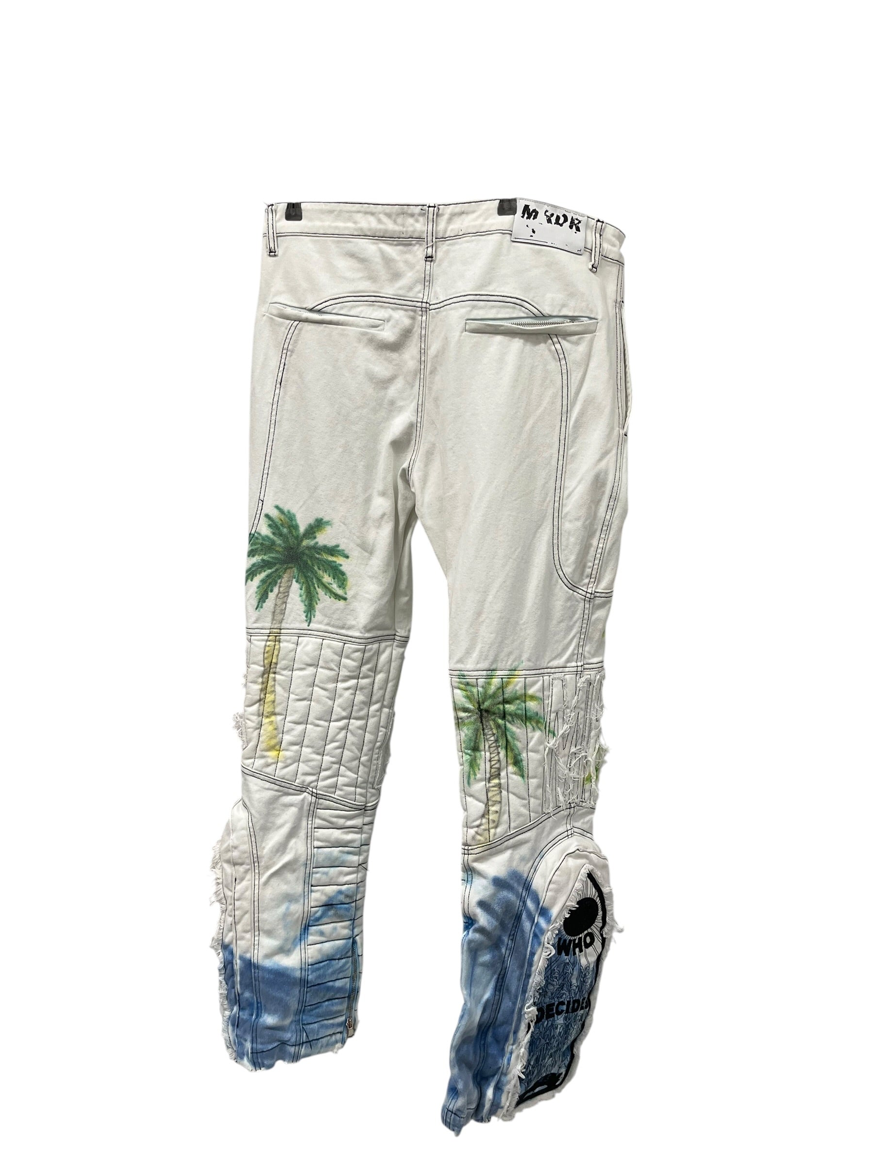 WHO DECIDES WAR/Bootcut Pants/36/Cotton/WHT/Graphic/BRIDGETOWN PANTS view 2