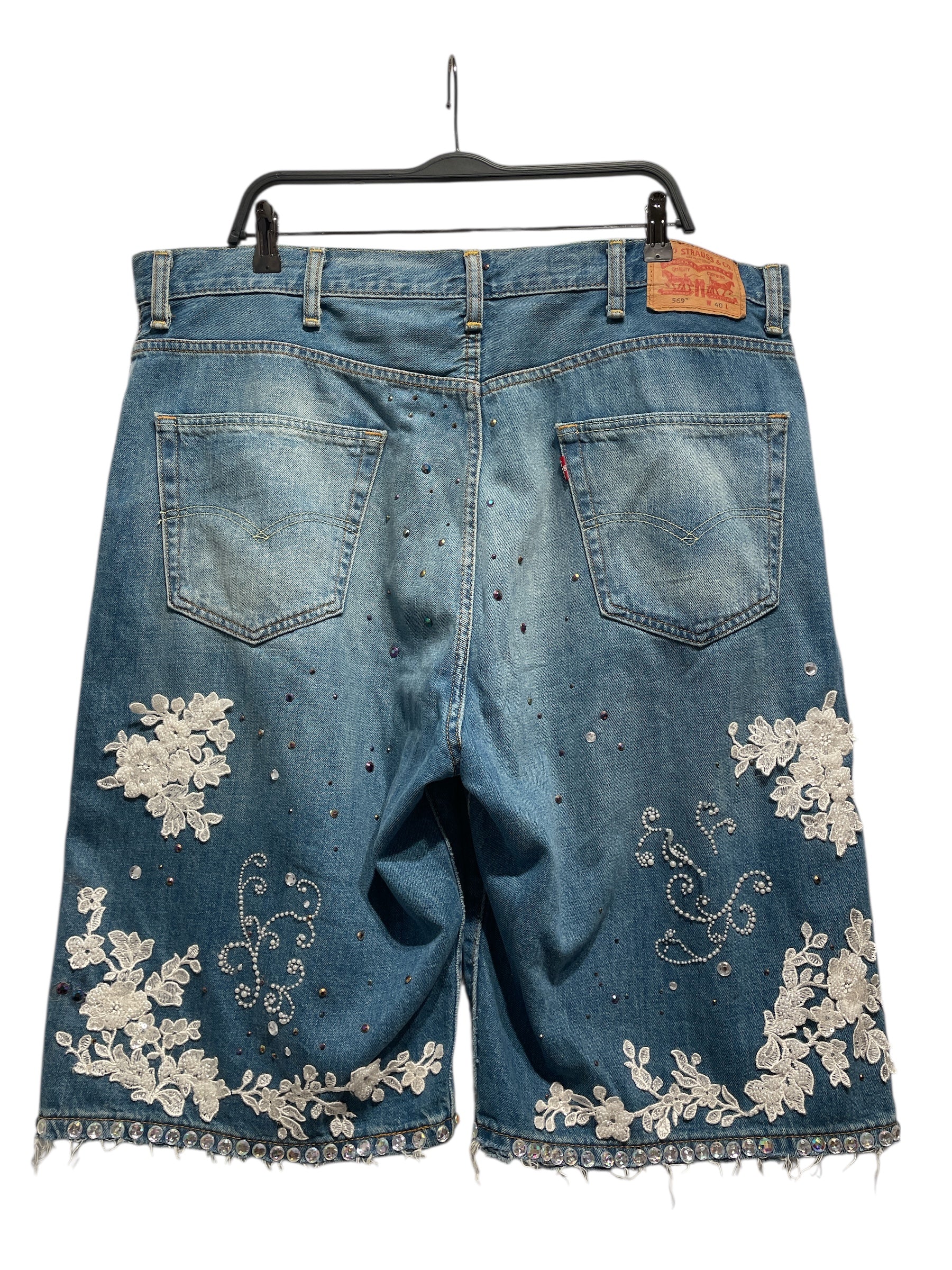 CASSANOVA LEVIS/Shorts/40/Denim/IDG/All Over Print/RHINE STONE view 2