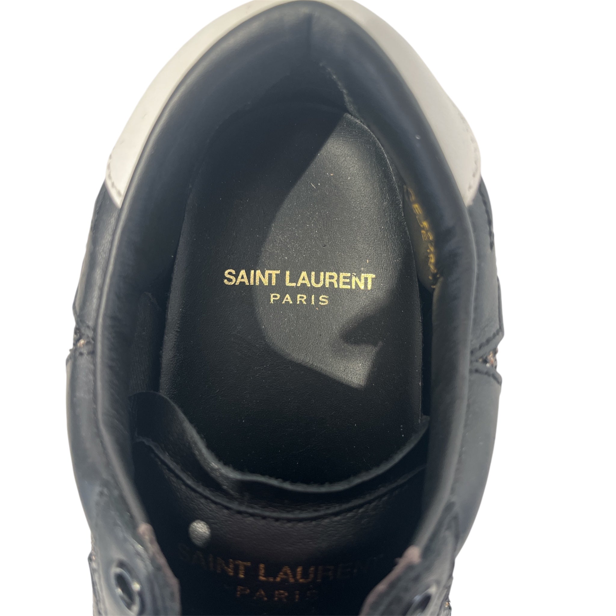 YVES SAINT LAURENT/Low-Sneakers/EU 36/Leather/BLK/COURT CLASSIC STAR SNEAKERS view 3