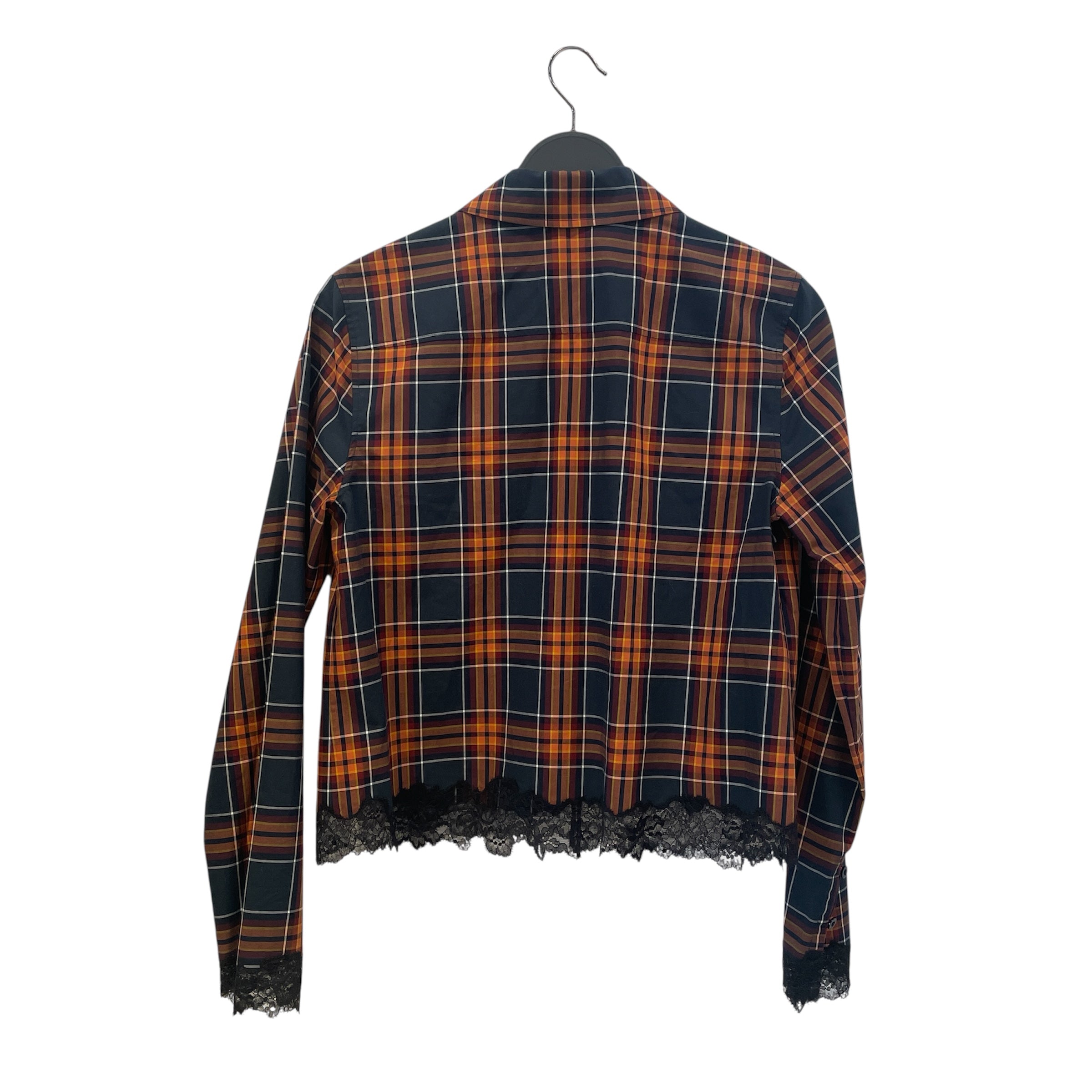 3.1 phillip lim/Flannel Shirt/8/Plaid/Cotton/MLT/org/navy lace bottom view 2