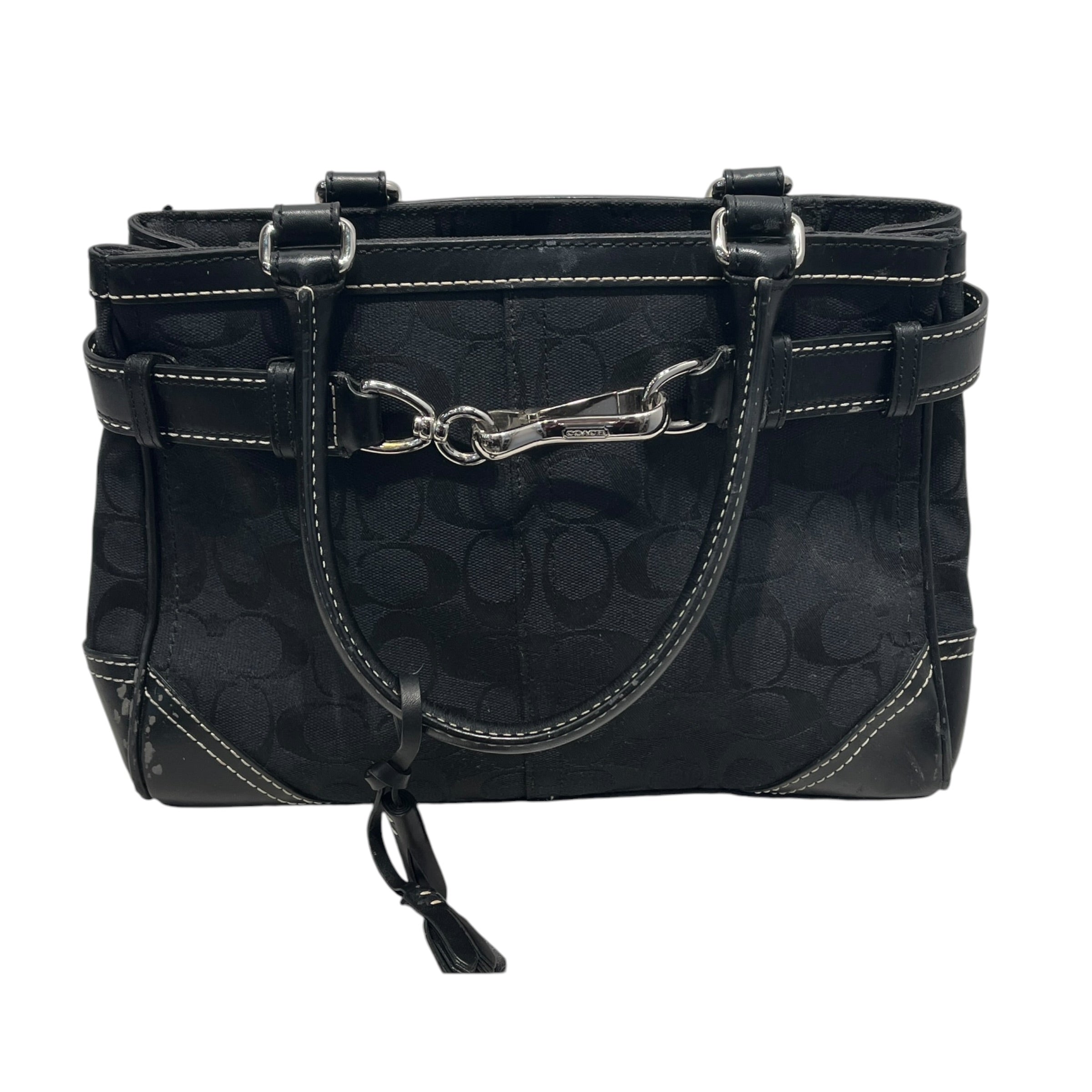 COACH/Hand Bag/Monogram/Cotton/BLK/ Hamptons Signature Mono view 1