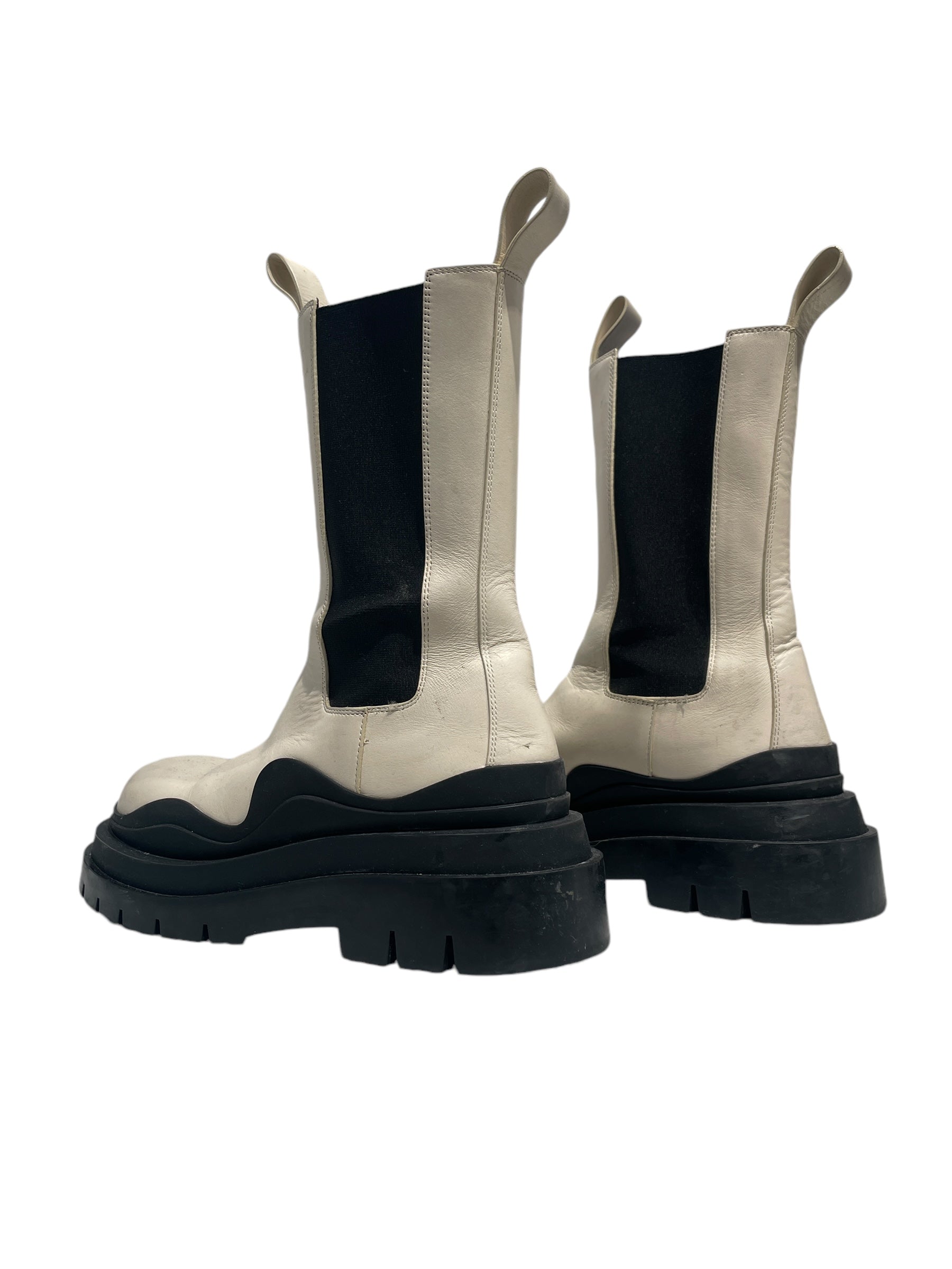 BOTTEGA VENETA/Rain Boots/EU 38.5/WHT/b/w puddle boots view 2