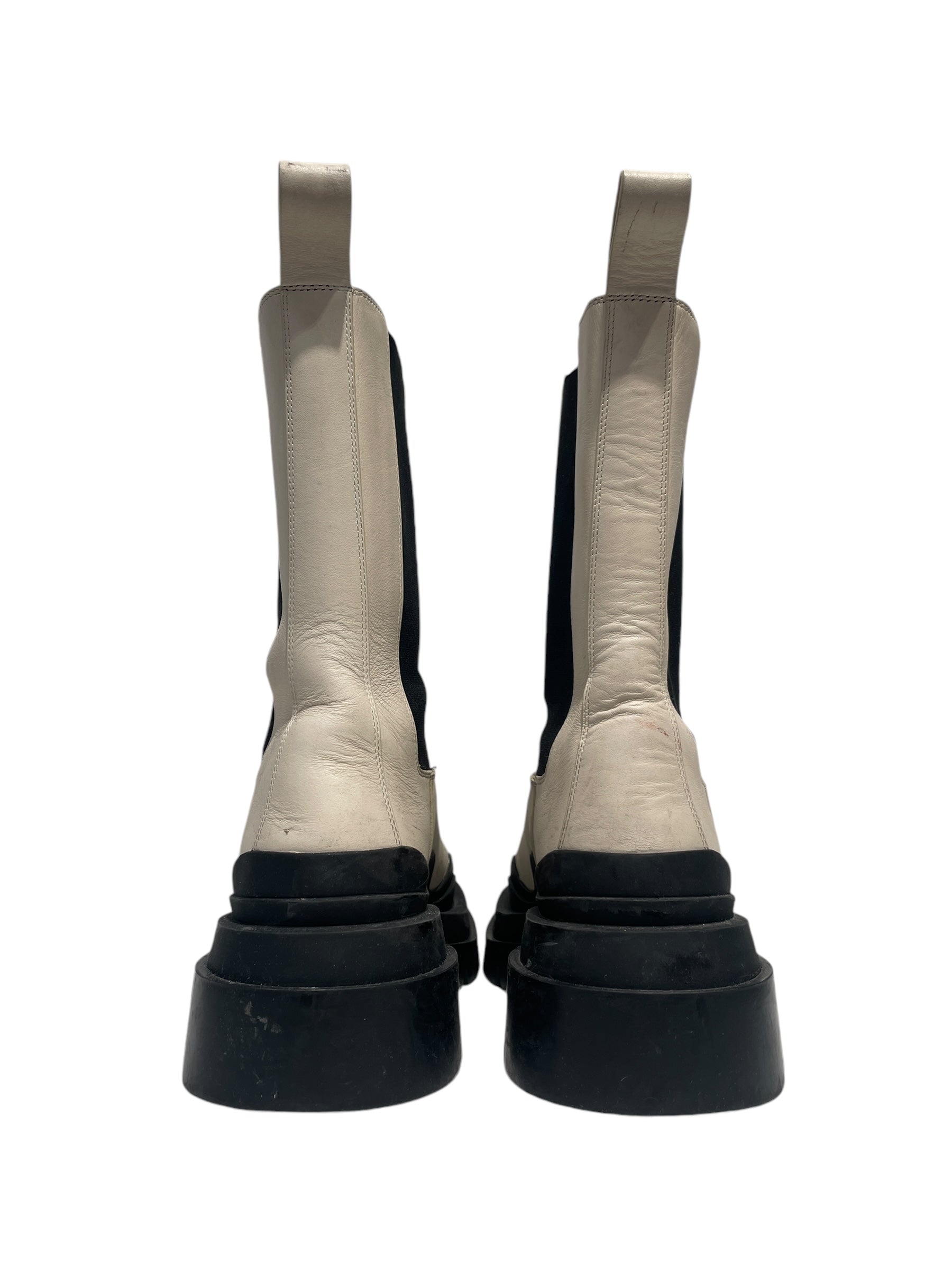 BOTTEGA VENETA/Rain Boots/EU 38.5/WHT/b/w puddle boots view 3