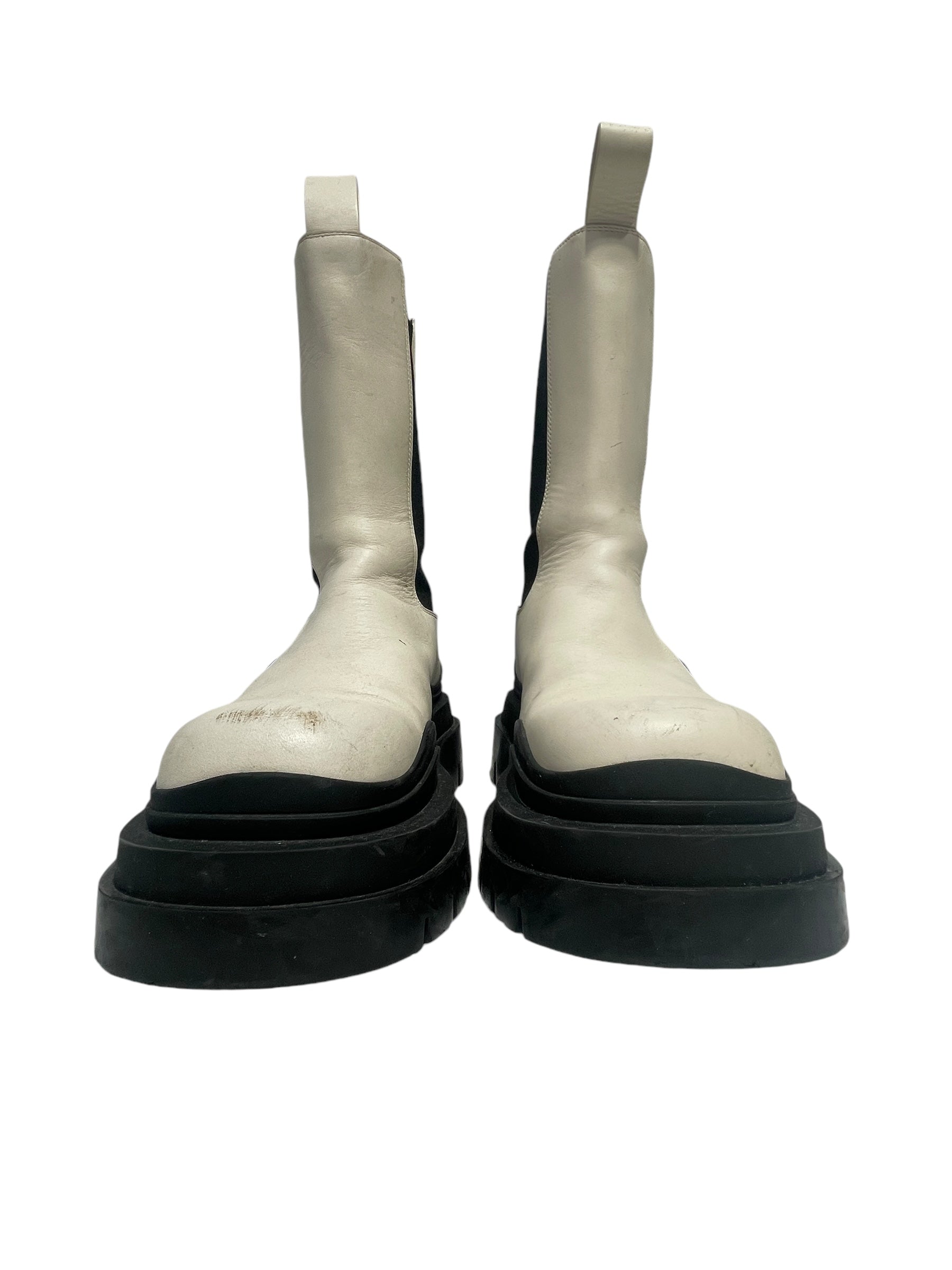 BOTTEGA VENETA/Rain Boots/EU 38.5/WHT/b/w puddle boots view 4