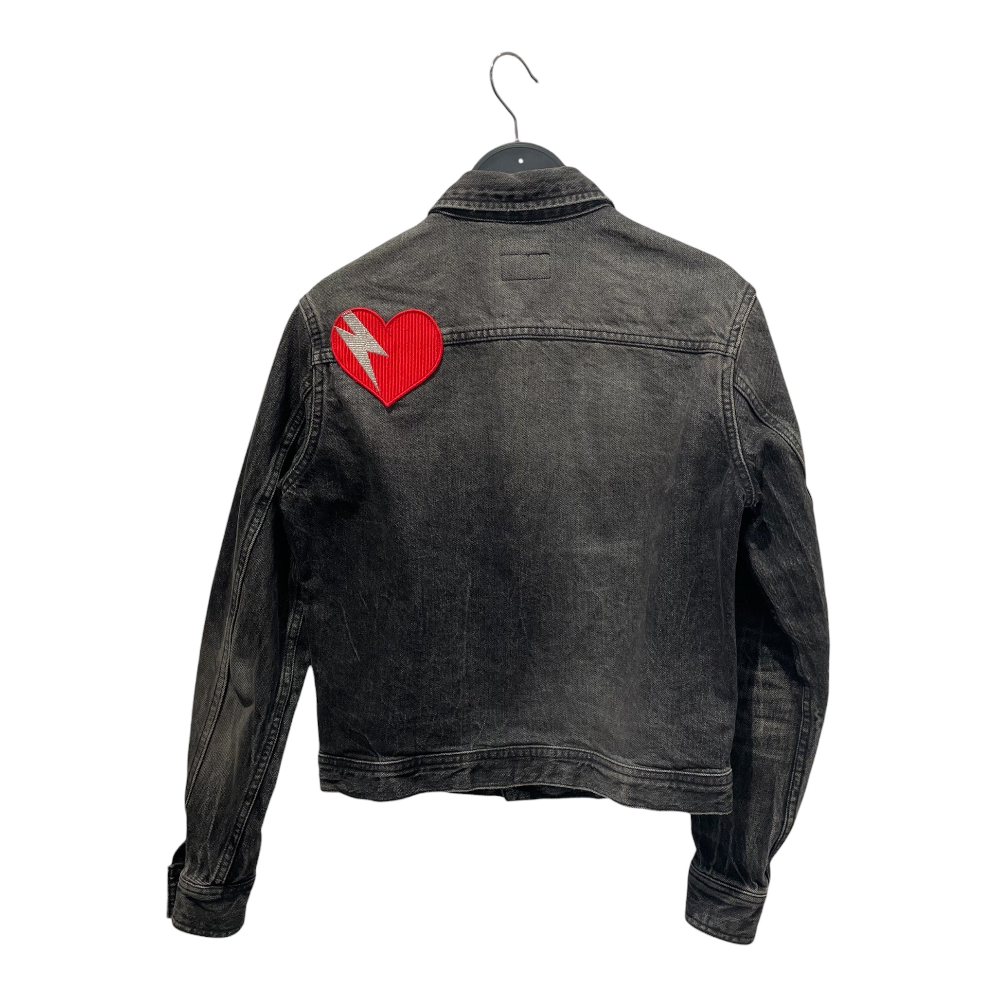 SAINT LAURENT/Denim Jkt/XS/Denim/GRY/HEART SHOULDER PATCH view 2