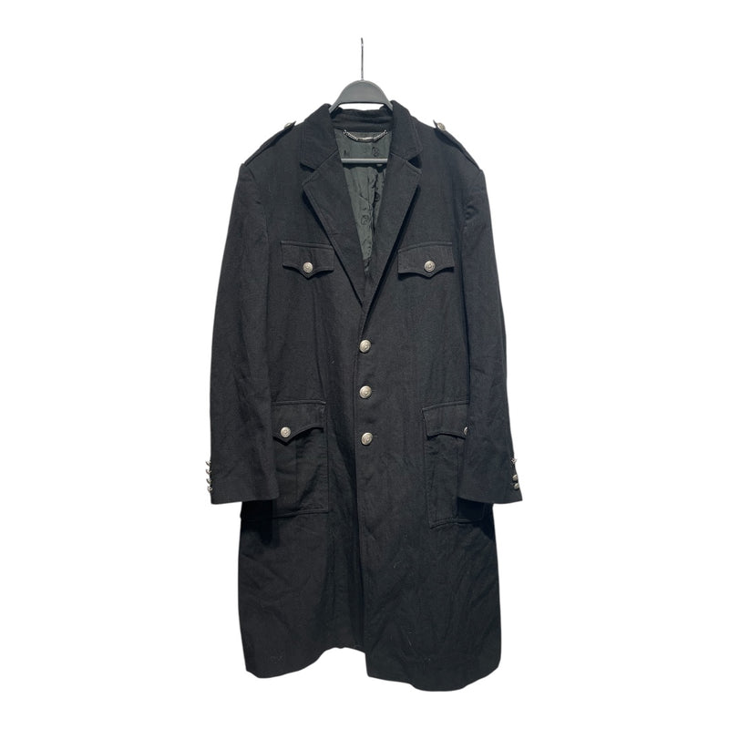 MOSCHINO/Trench Coat/M/Cotton/BLK/Detailed