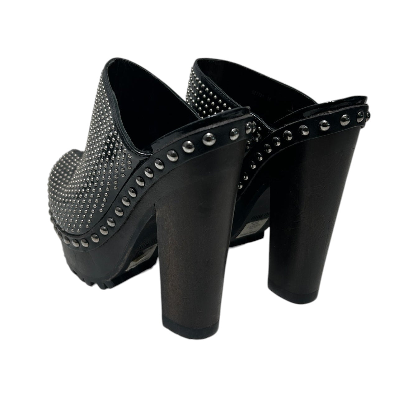 MIU MIU/Heels/US 5/Leather/BLK/STUDS view 2