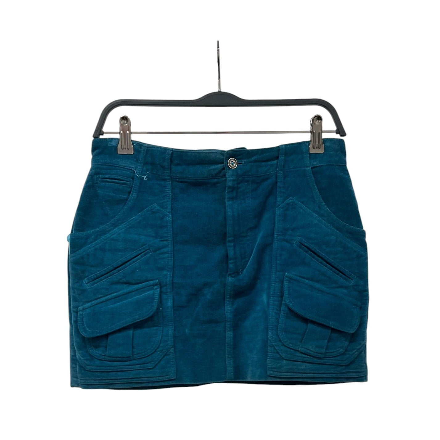 BALENCIAGA/Skirt/38/Cotton/BLU/Mini Length/TURQUOISE CORDUROY view 1