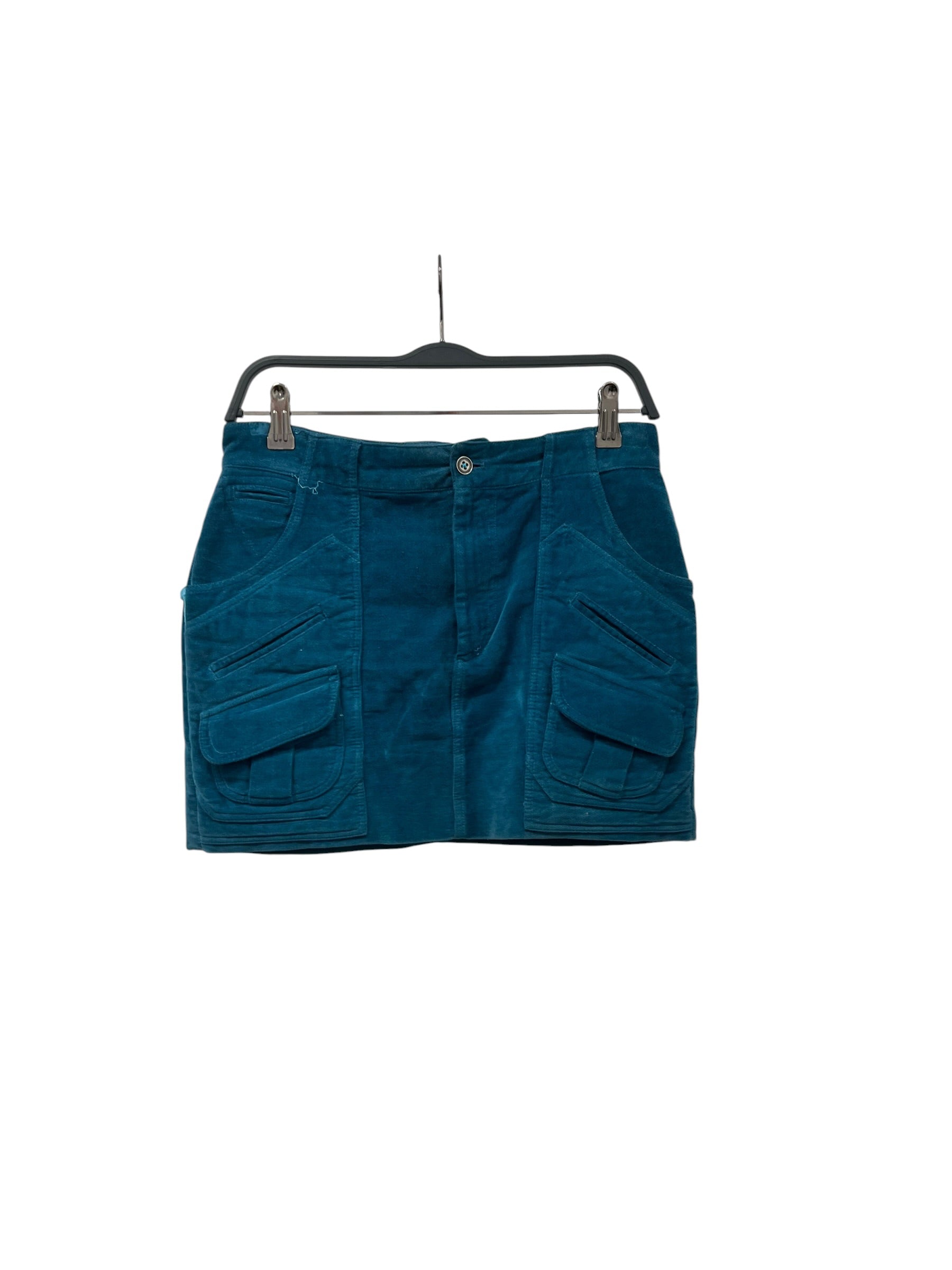 BALENCIAGA/Skirt/38/Cotton/BLU/Mini Length/TURQUOISE CORDUROY view 1
