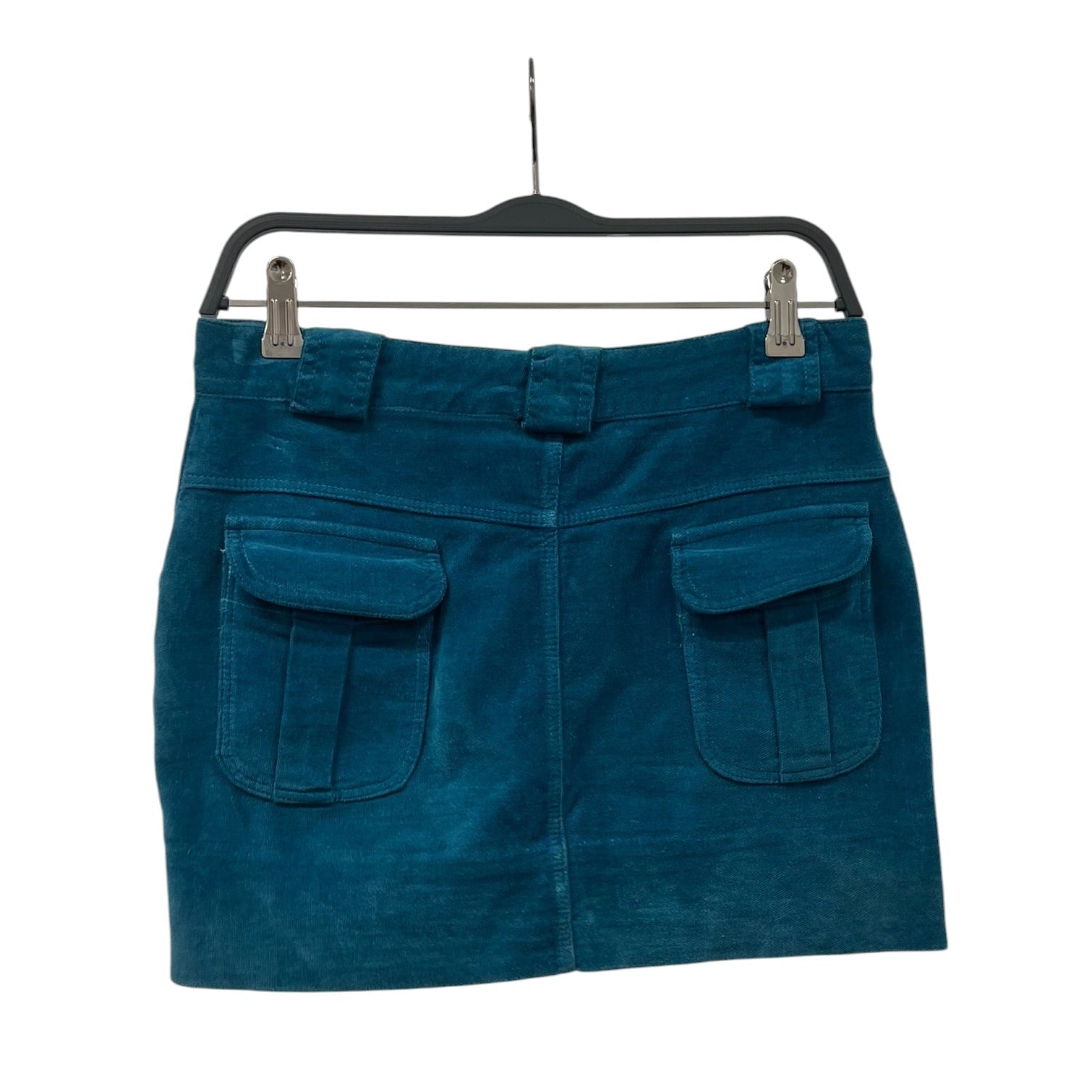 BALENCIAGA/Skirt/38/Cotton/BLU/Mini Length/TURQUOISE CORDUROY view 2