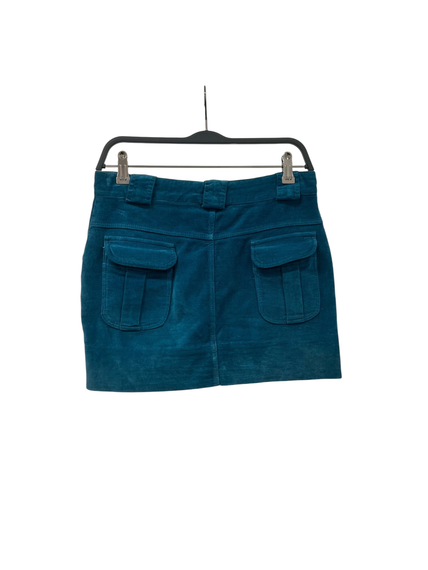 BALENCIAGA/Skirt/38/Cotton/BLU/Mini Length/TURQUOISE CORDUROY view 2