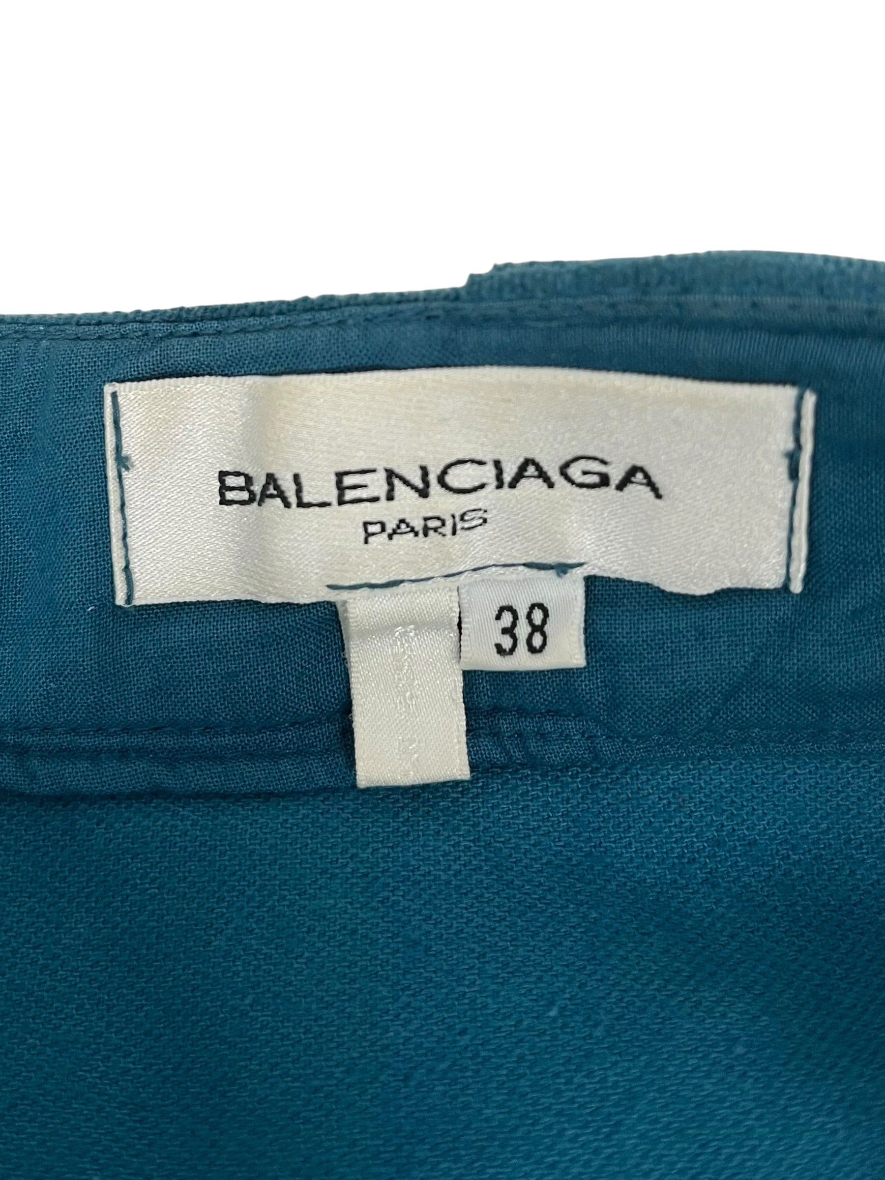 BALENCIAGA/Skirt/38/Cotton/BLU/Mini Length/TURQUOISE CORDUROY view 3