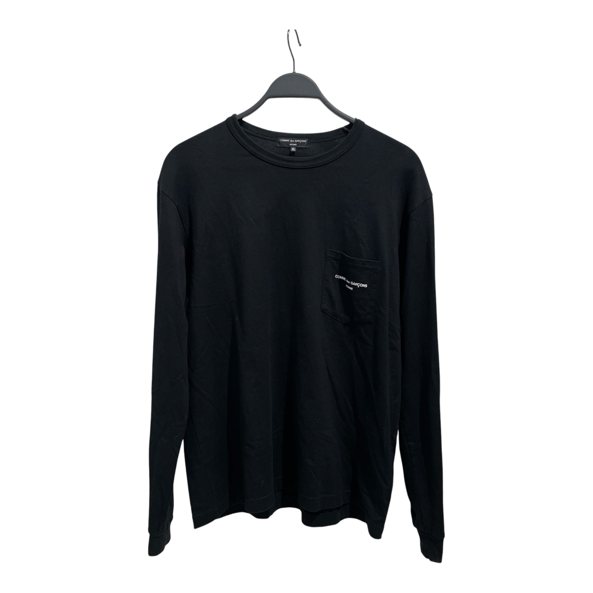 COMME des GARCONS HOMME/LS T-Shirt/XL/Cotton/BLK/Pocket Logo Tee view 1