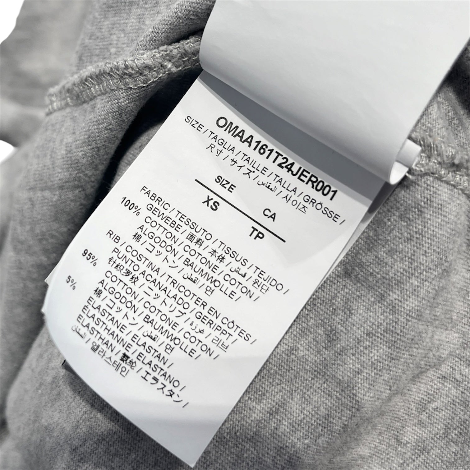 OFF-WHITE/T-Shirt/XS/Cotton/GRY/violin and logo est 2013 back view 4