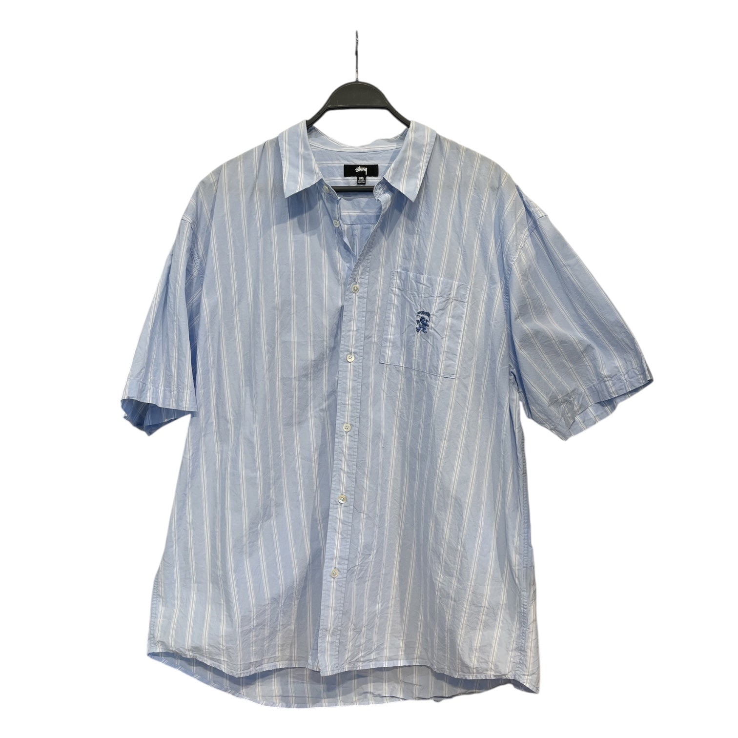 STUSSY/Shirt/XXL/Cotton/BLU/Stripe/light blue striped shirt view 1
