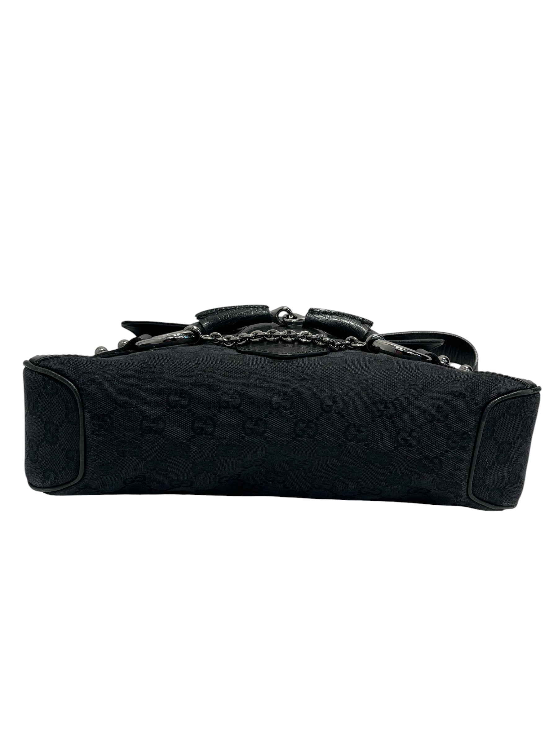 GUCCI/Hand Bag/Monogram/Cotton/BLK/Horsebit/ Tom Ford Era view 3
