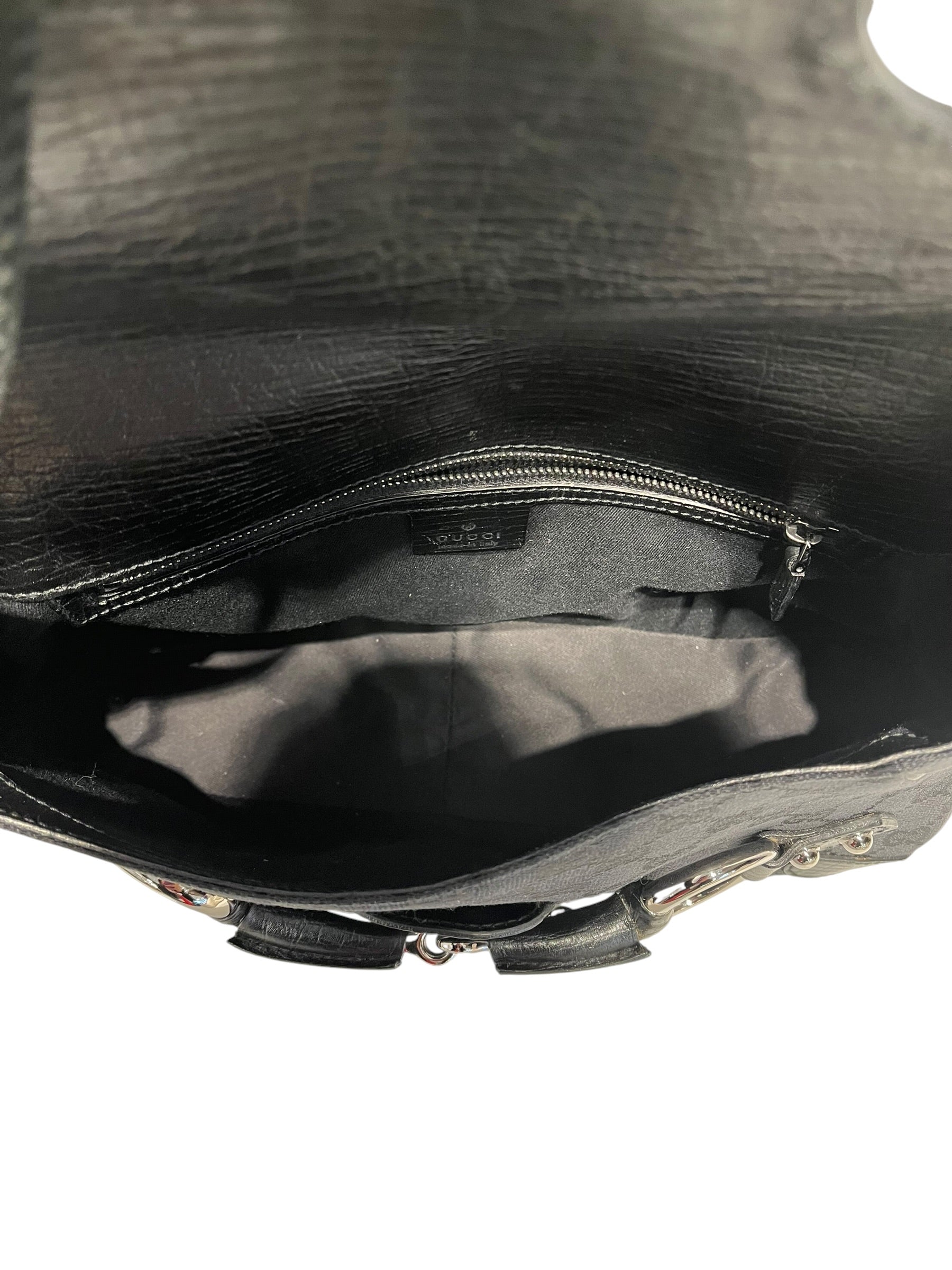GUCCI/Hand Bag/Monogram/Cotton/BLK/Horsebit/ Tom Ford Era view 4