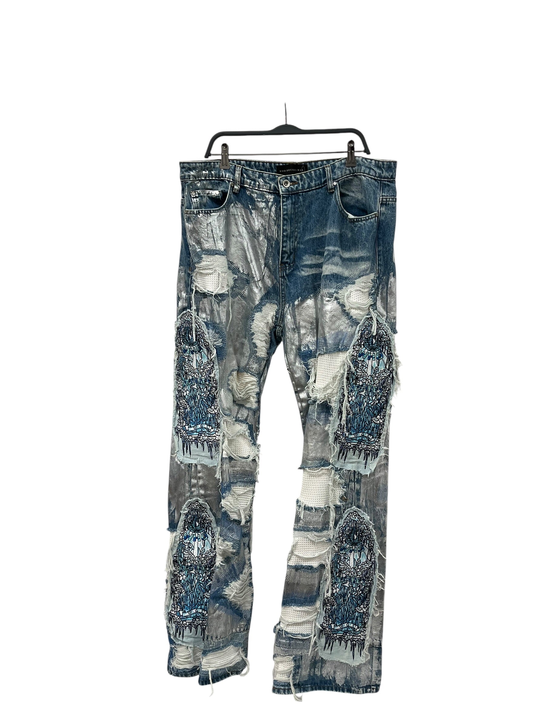 WHO DECIDES WAR/Pants/40/Denim/BLU/All Over Print/ALL OVER PRINT DENIM view 1