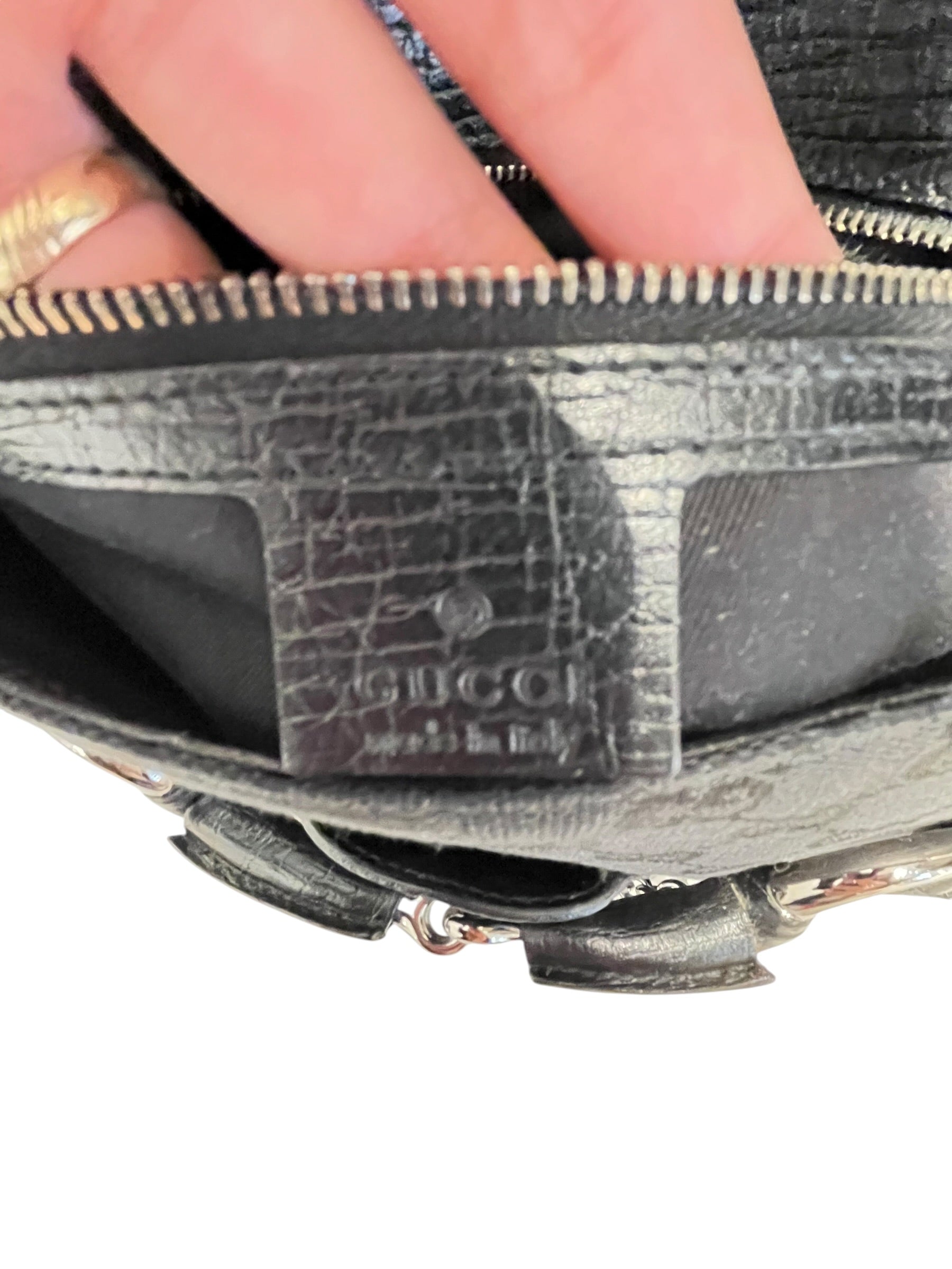 GUCCI/Hand Bag/Monogram/Cotton/BLK/Horsebit/ Tom Ford Era view 5