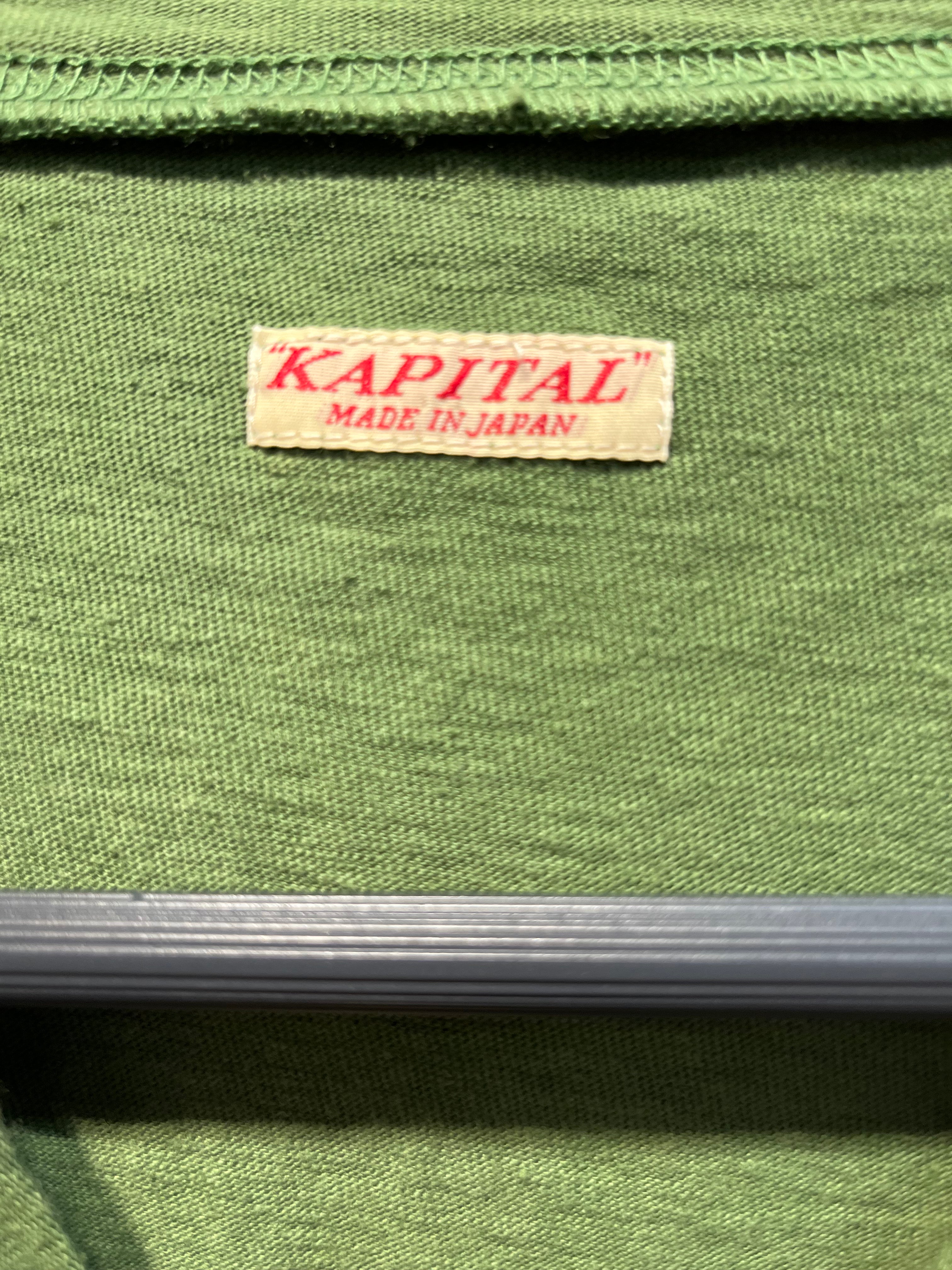 KAPITAL/T-Shirt/3/Cotton/GRN/DENIM REPAIR view 4