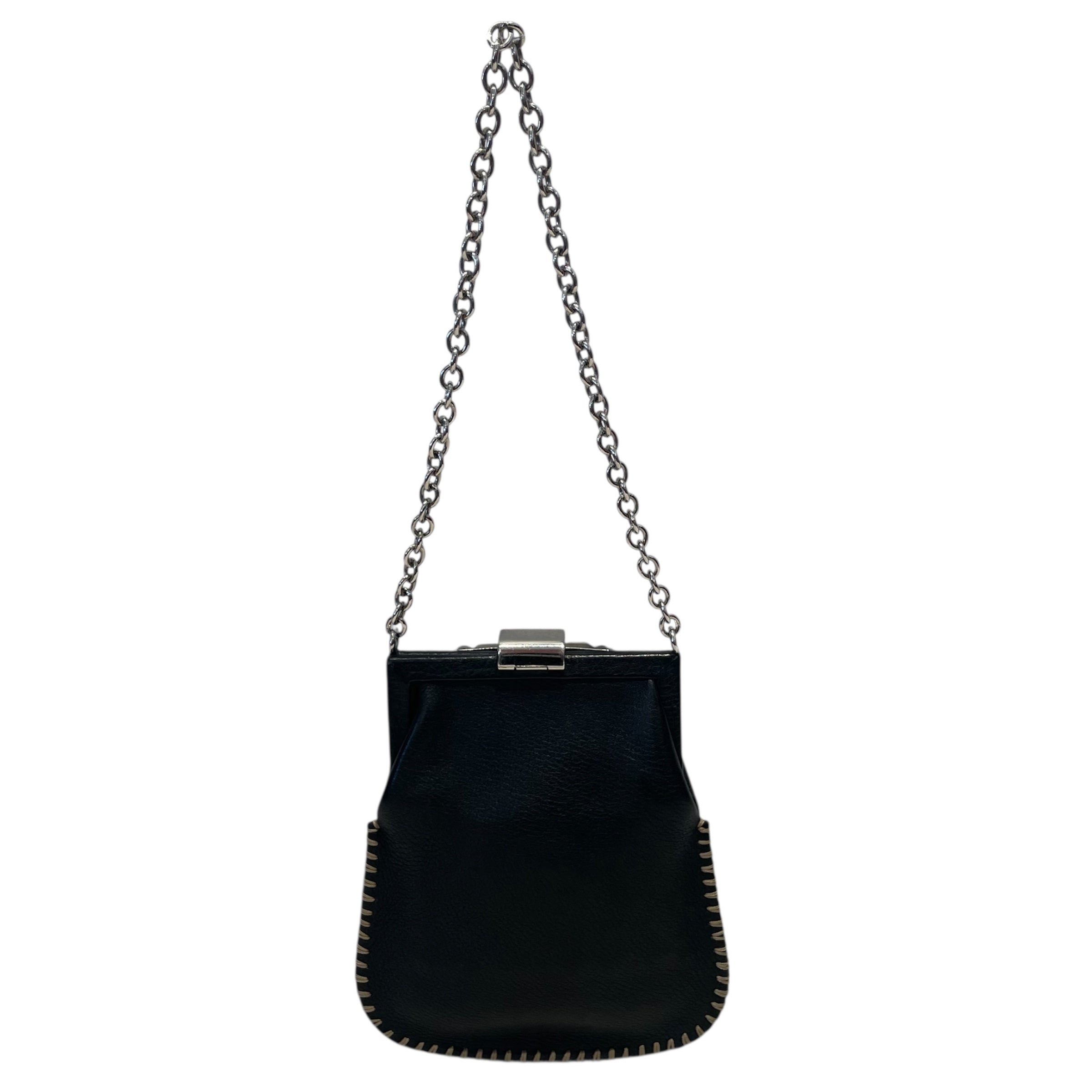 FENDI/Hand Bag/Leather/BLK/Minaudiere Mini Vintage view 2