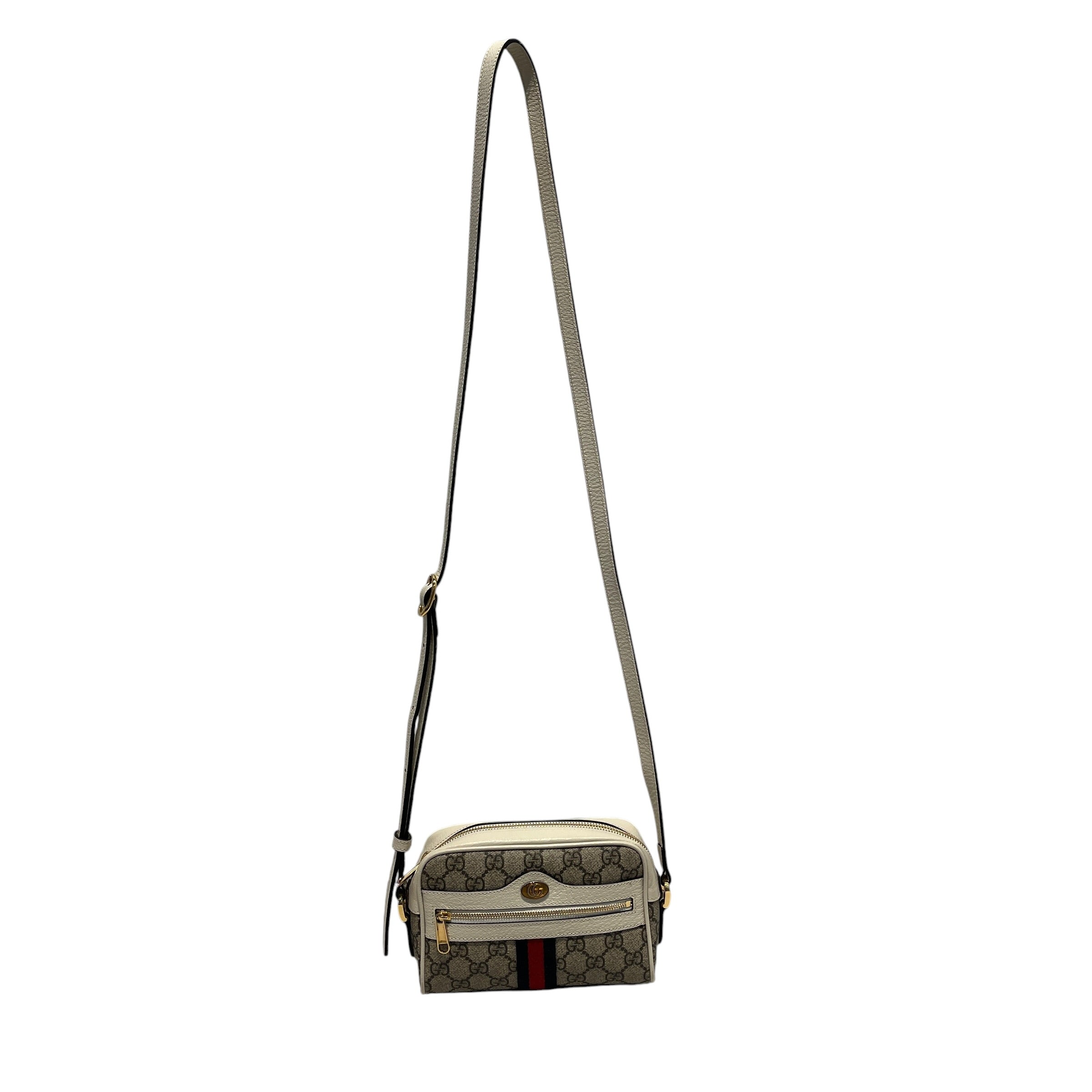 GUCCI/Cross Body Bag/Monogram/Leather/CRM/OPHIDIA MINI view 1
