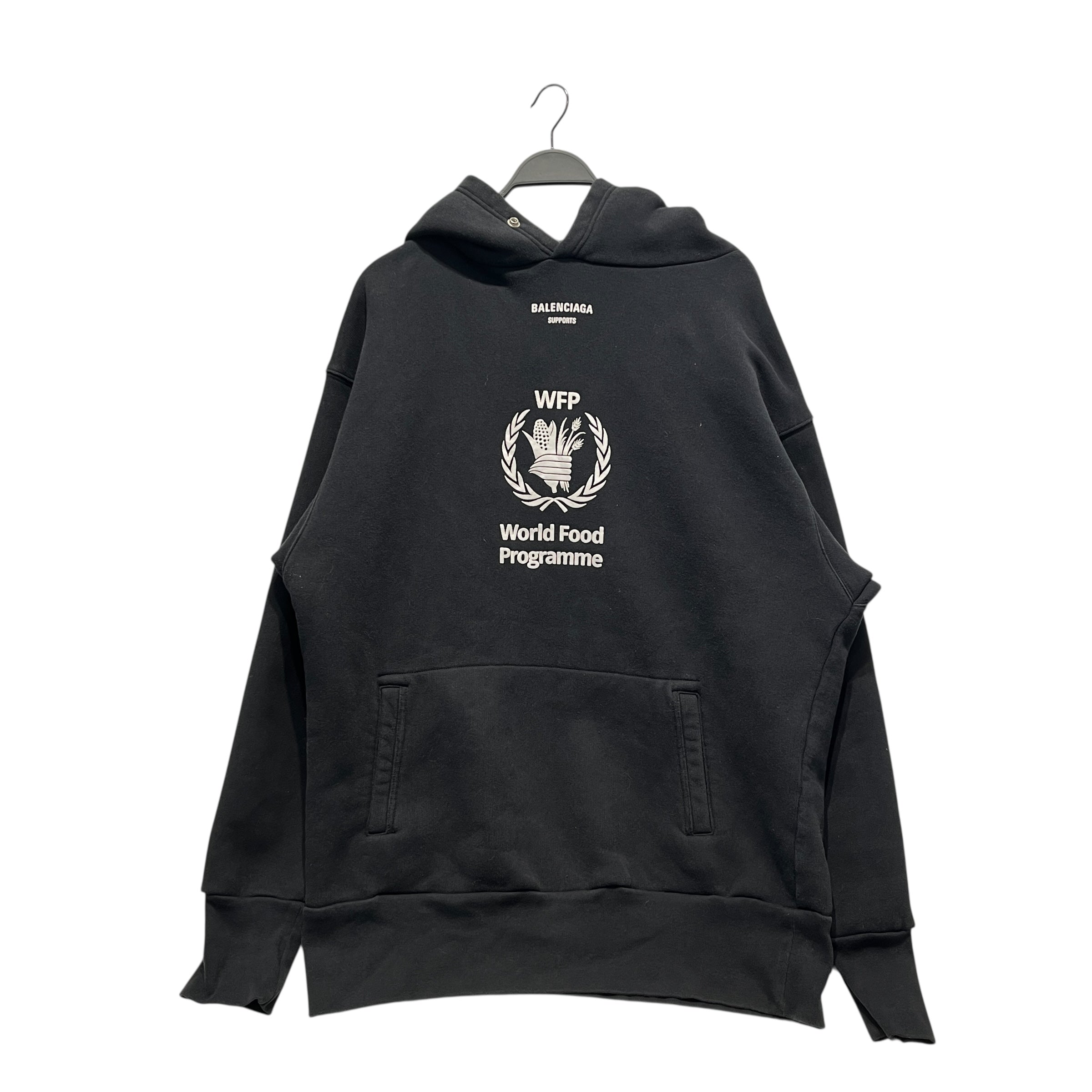 BALENCIAGA/Hoodie/L/Cotton/BLK/WFP SAVE LIVES / 2017 RUNWAY view 1