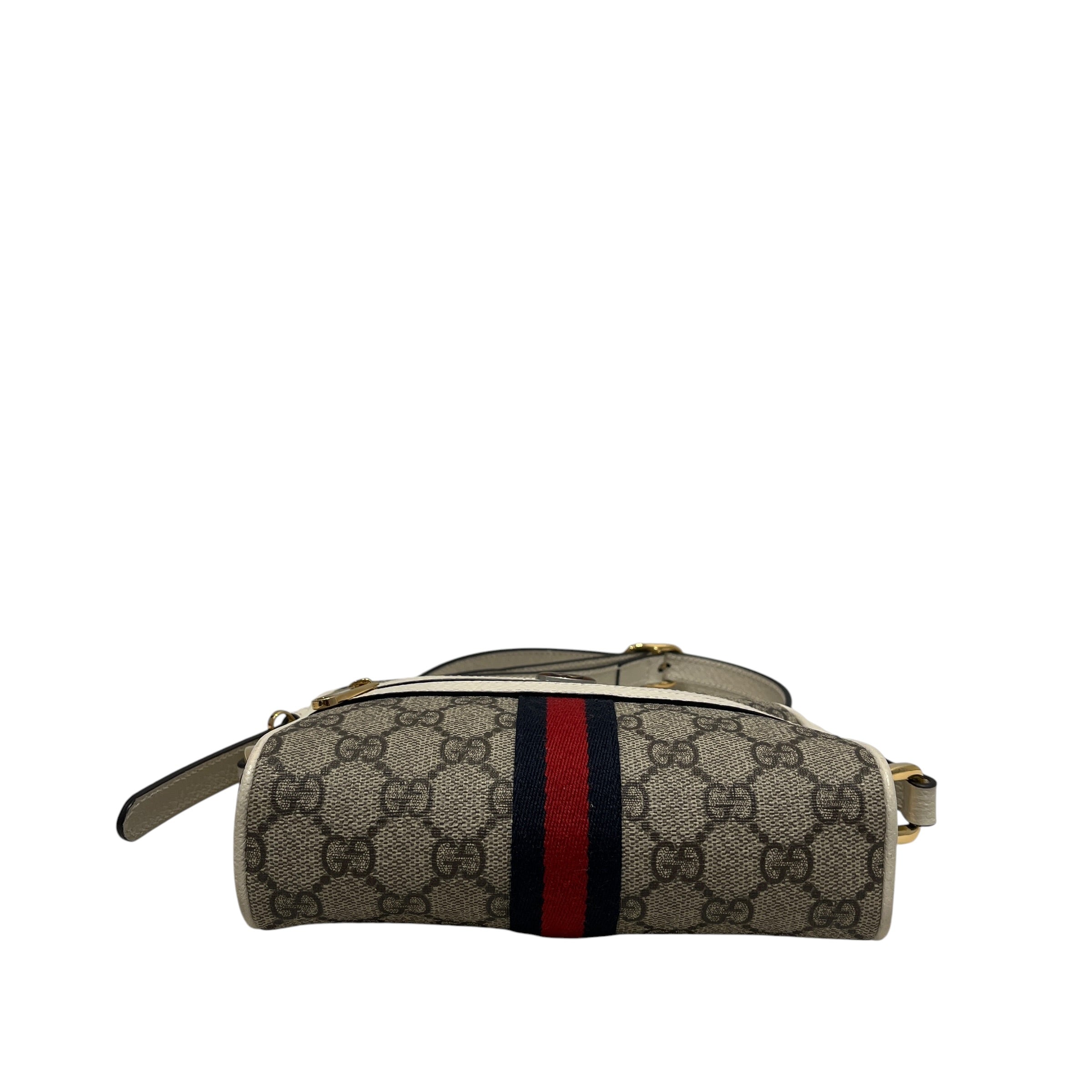 GUCCI/Cross Body Bag/Monogram/Leather/CRM/OPHIDIA MINI view 3