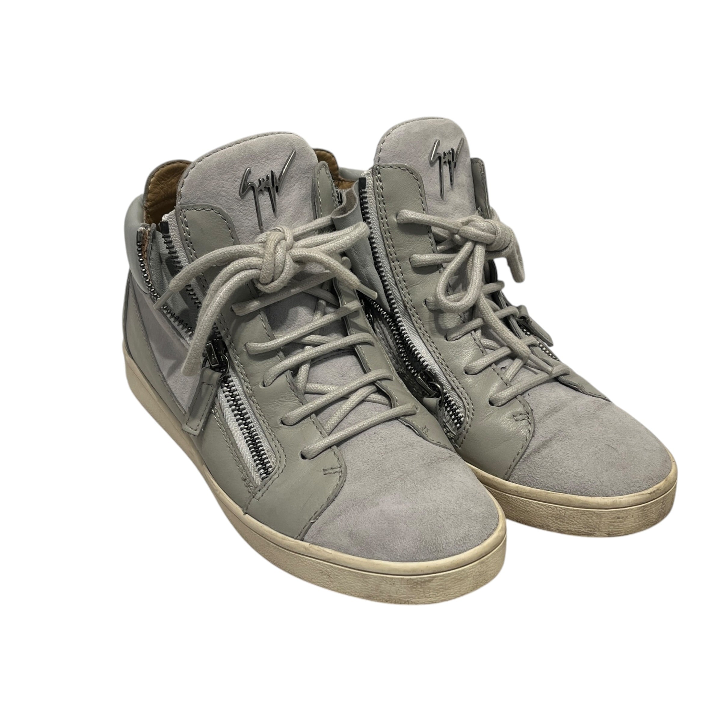 Giuseppe Zanotti/Hi-Sneakers/US 7/Leather/GRY/zipper leather view 1