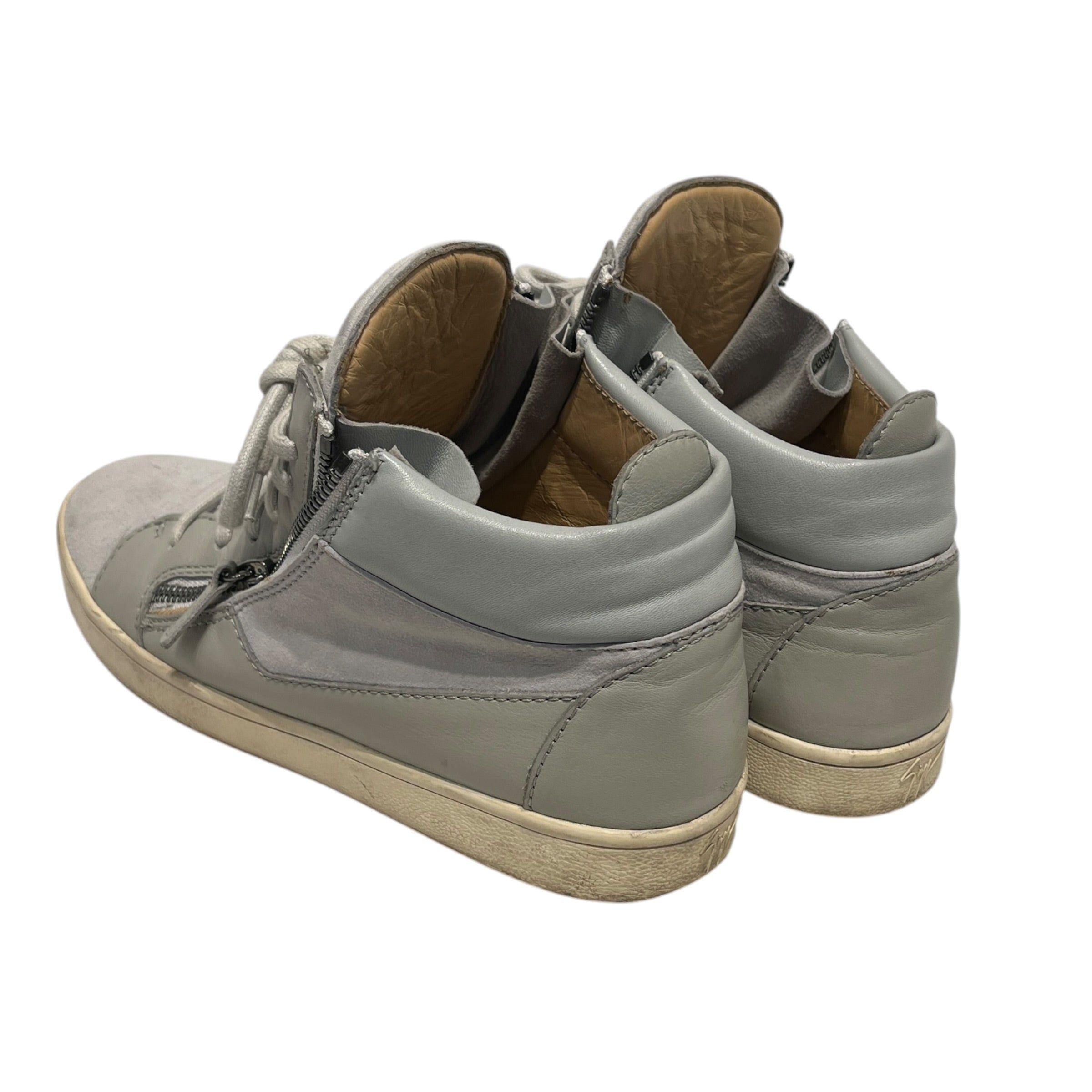 Giuseppe Zanotti/Hi-Sneakers/US 7/Leather/GRY/zipper leather view 2
