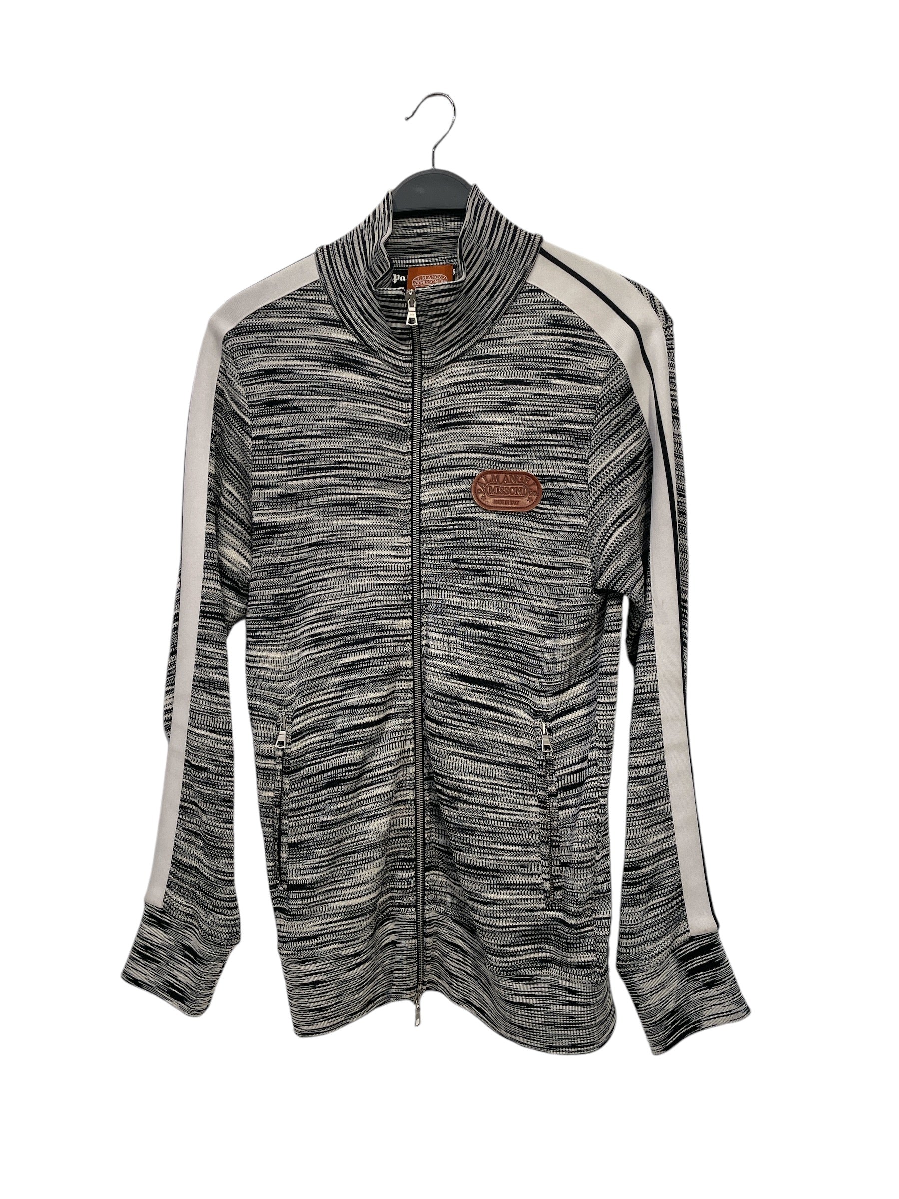 Palm Angels/MISSONI/Jacket/M/Polyester/BLK/Stripe/ZIP UP TRACK BLACK AND WHITE view 1