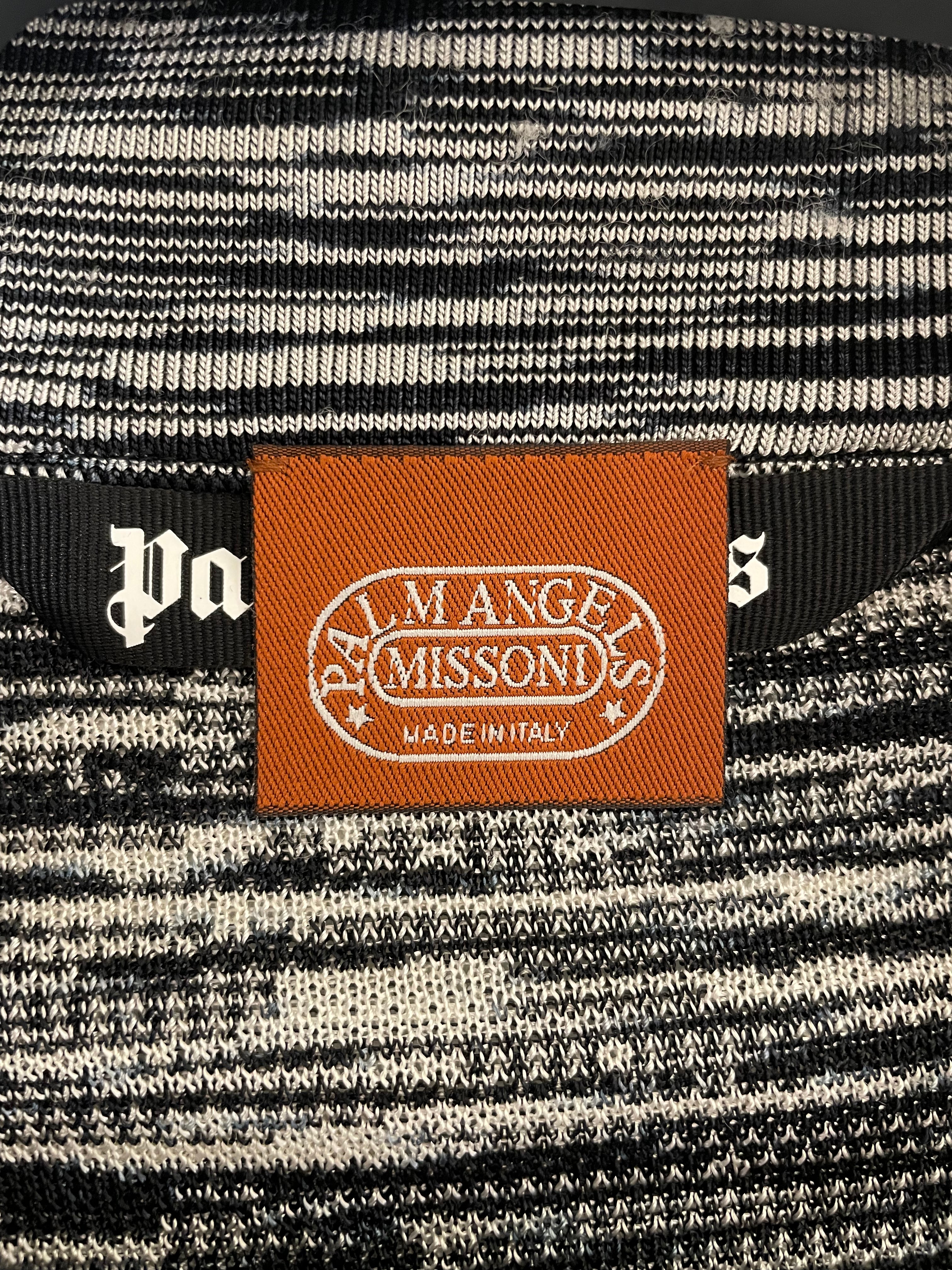 Palm Angels/MISSONI/Jacket/M/Polyester/BLK/Stripe/ZIP UP TRACK BLACK AND WHITE view 3