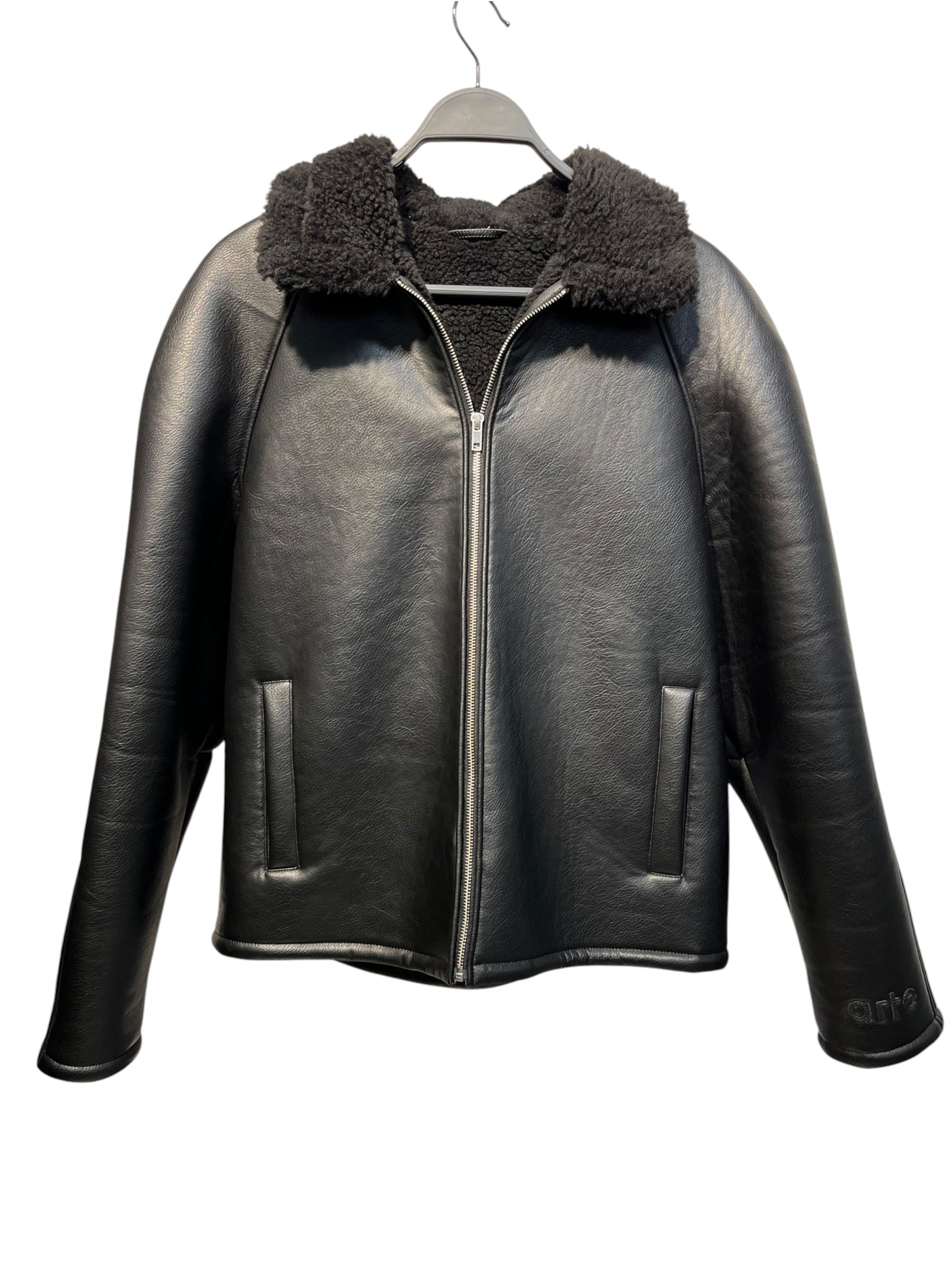 ARTE/Leather Jkt/S/BLK/SHERPA LINED view 1