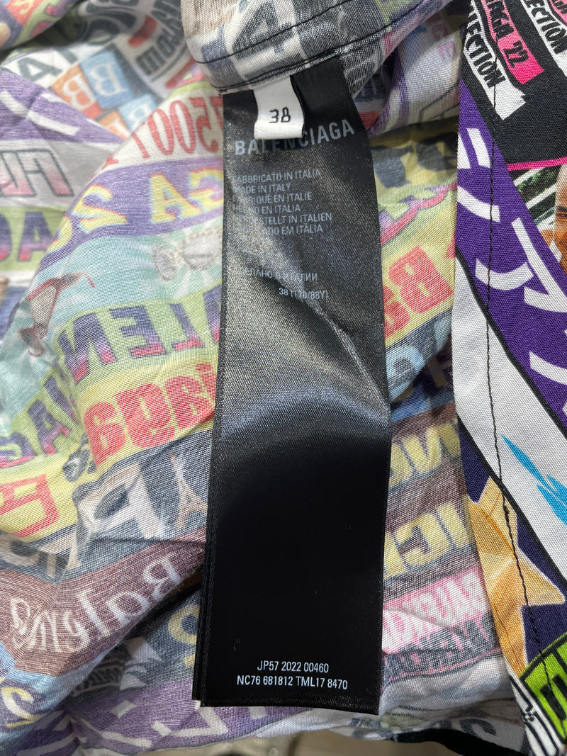 BALENCIAGA/LS Shirt/38/Cotton/MLT/All Over Print/MAGAZINE ALL-OVER PRINT