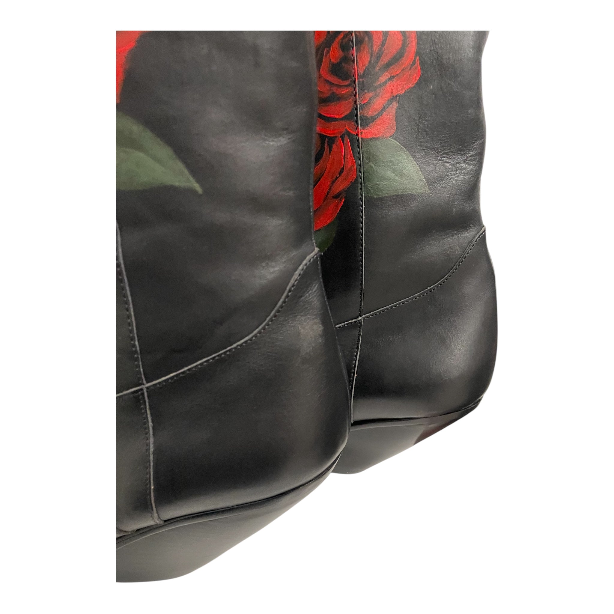 VETEMENTS/Western Boots/EU 39/Graphic/Leather/BLK/2016 HAND PAINTED WESTERN view 5