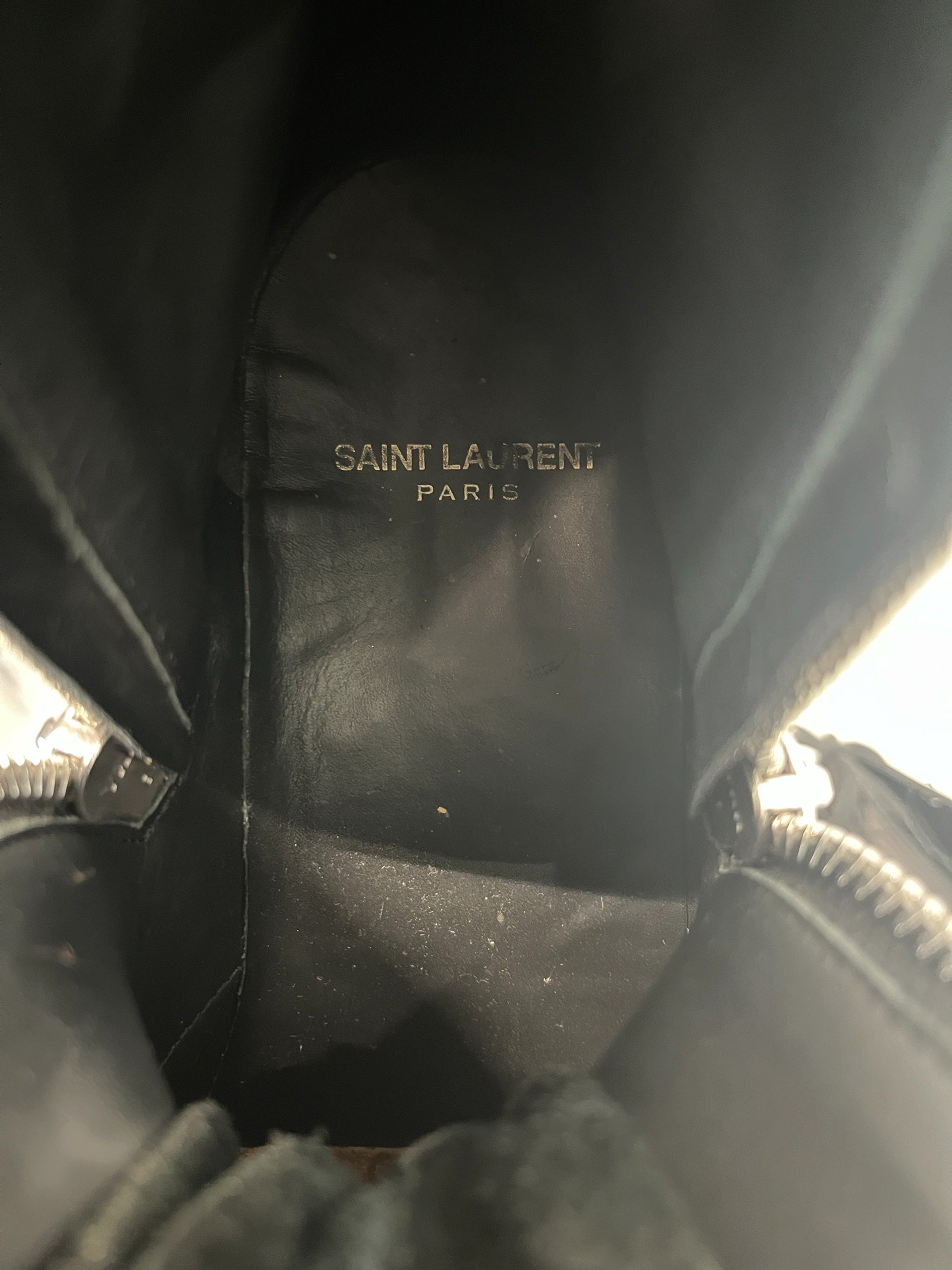 YVES SAINT LAURENT/Biker Boots/EU 40/Leather/BLK/Double Zip Lace Up Boots view 3