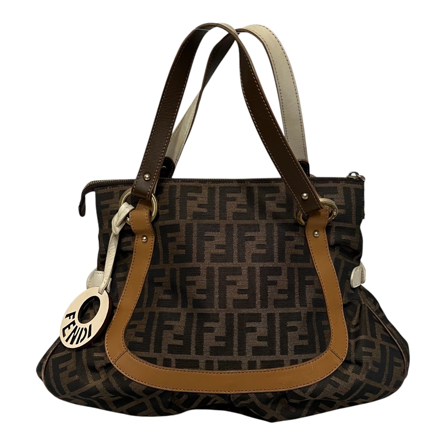 FENDI/Hand Bag/Monogram/Cotton/BRW/zucca chef 128-2564 view 1